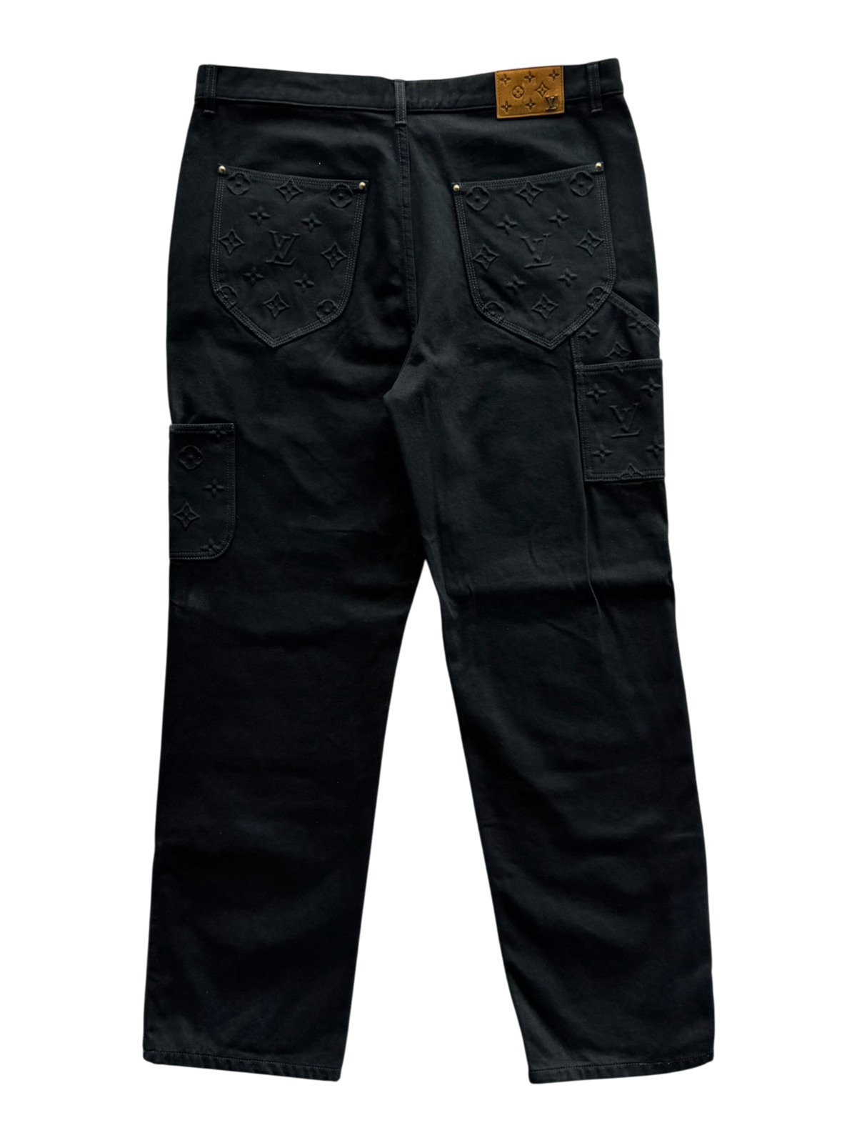 Denim Monogram Carpenter Pants Black