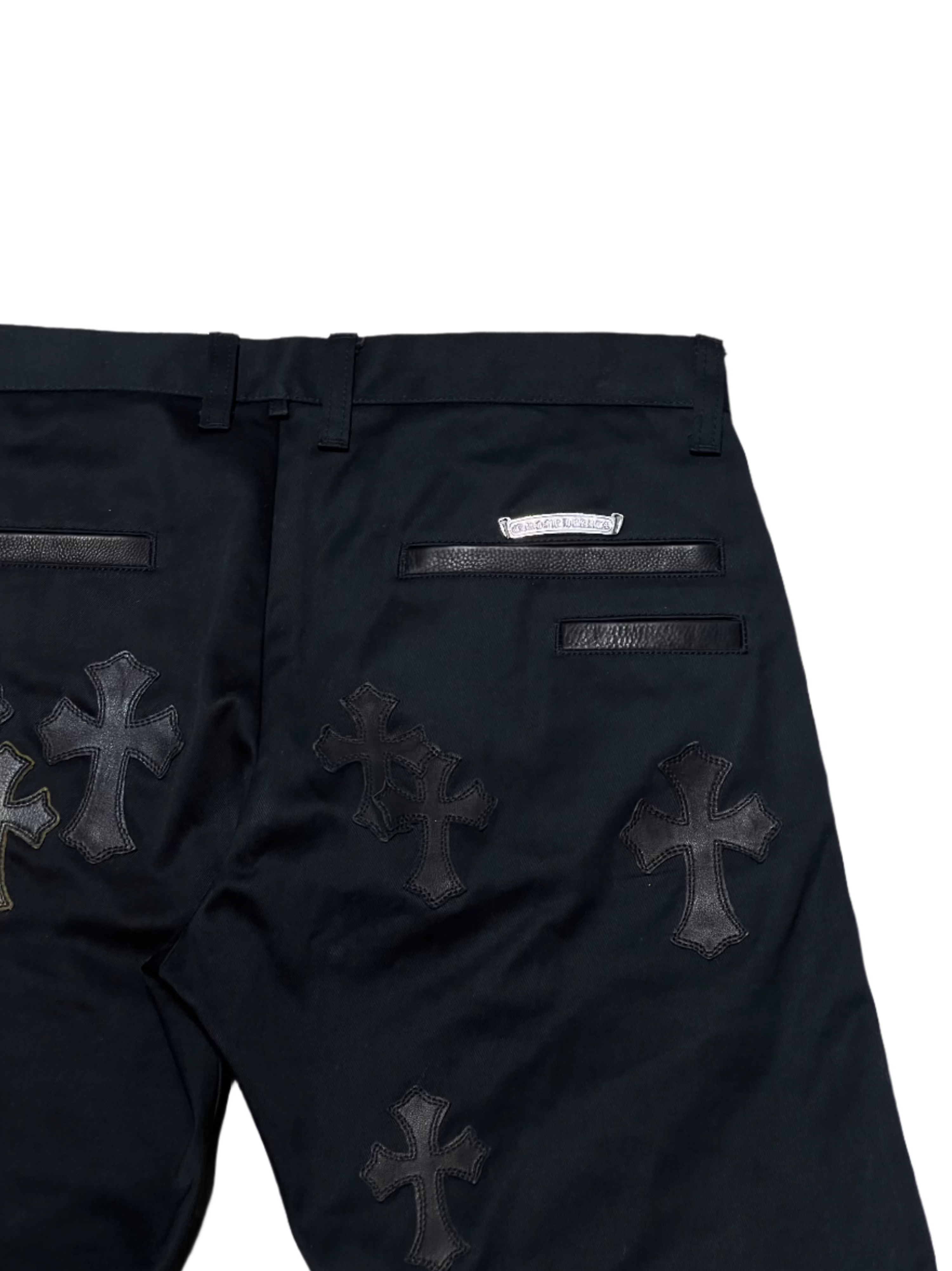 Chrome Hearts Chino Pants Jean Black Camo Cross Patches
