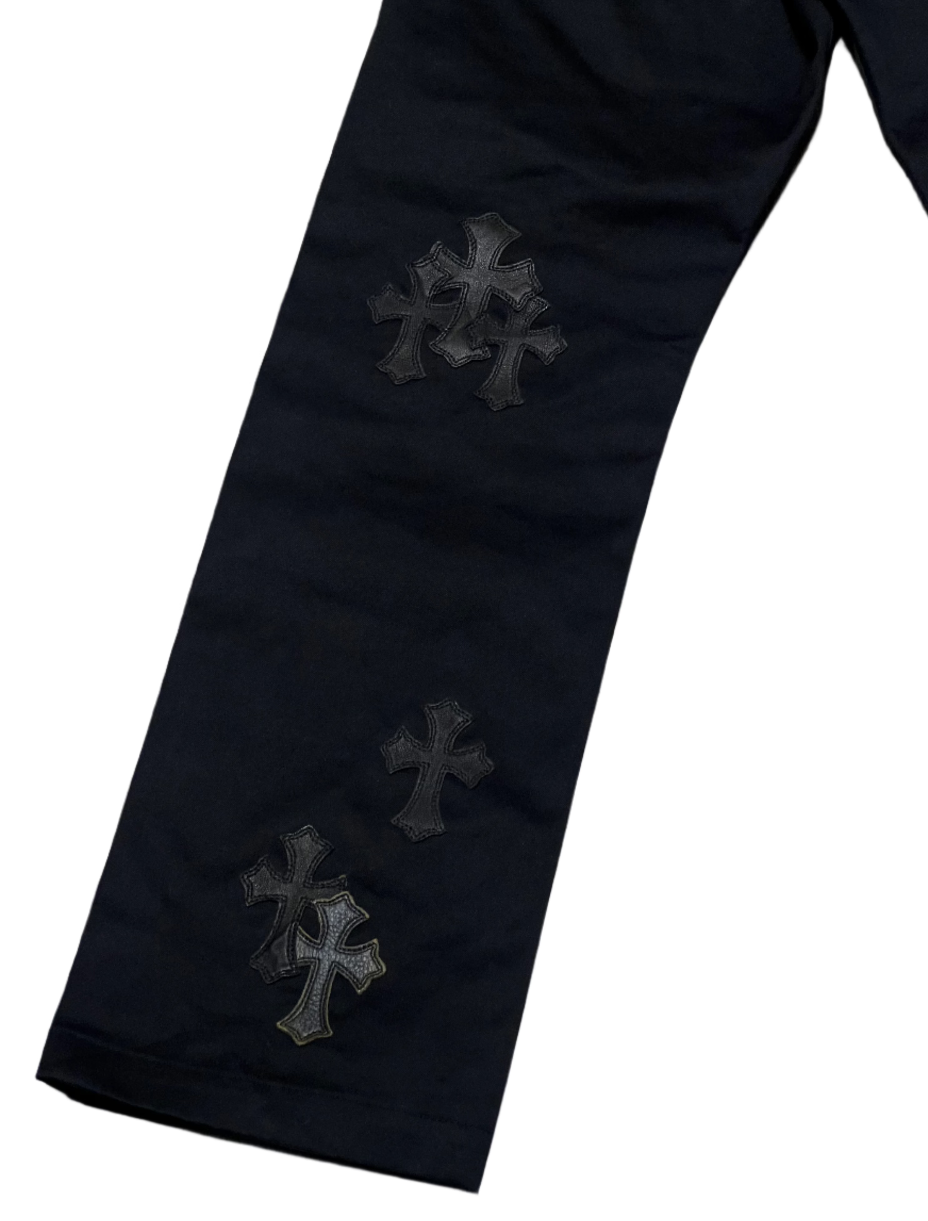 Chrome Hearts Chino Pants Jean Black Camo Cross Patches