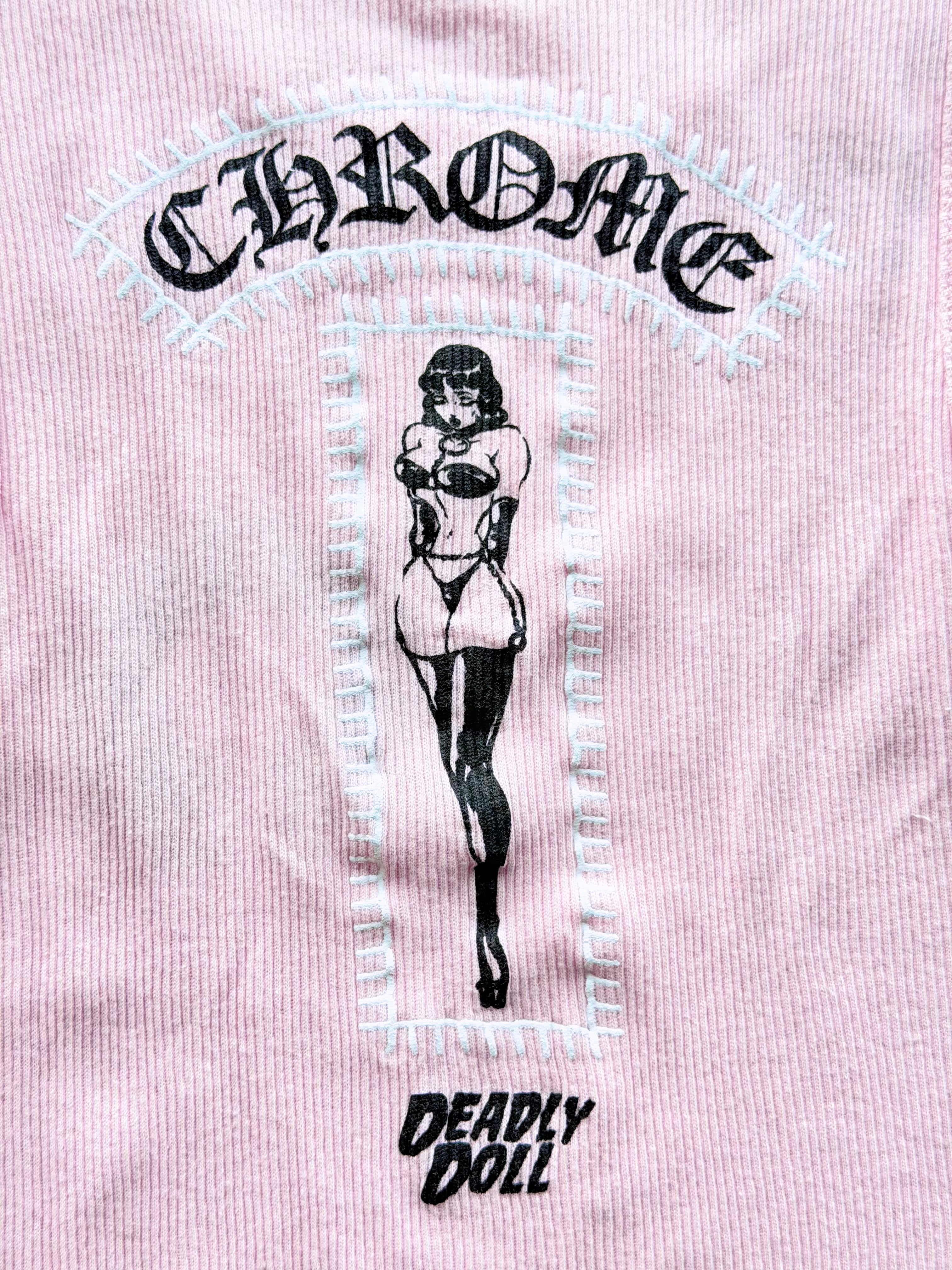 Deadly Doll Pink Floral Tank Top