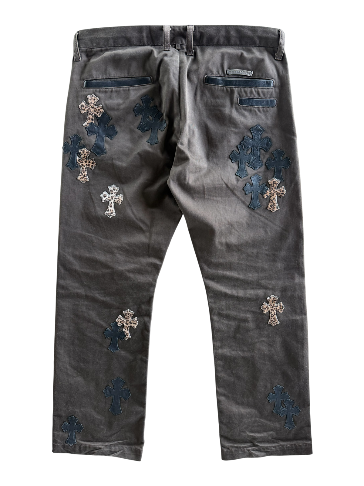 Brown Cheetah Cross Patch Chino Pants