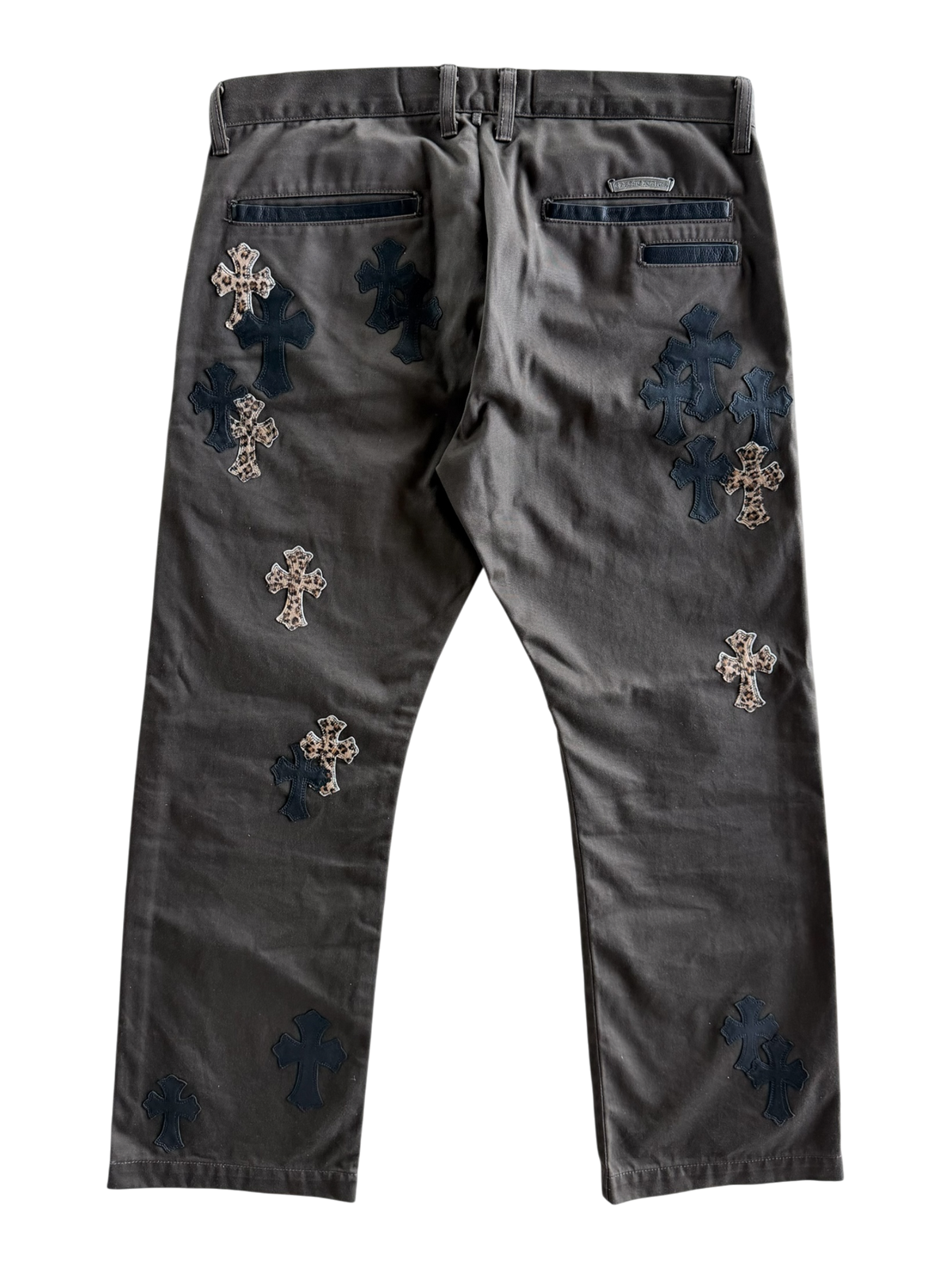Brown Cheetah Cross Patch Chino Pants