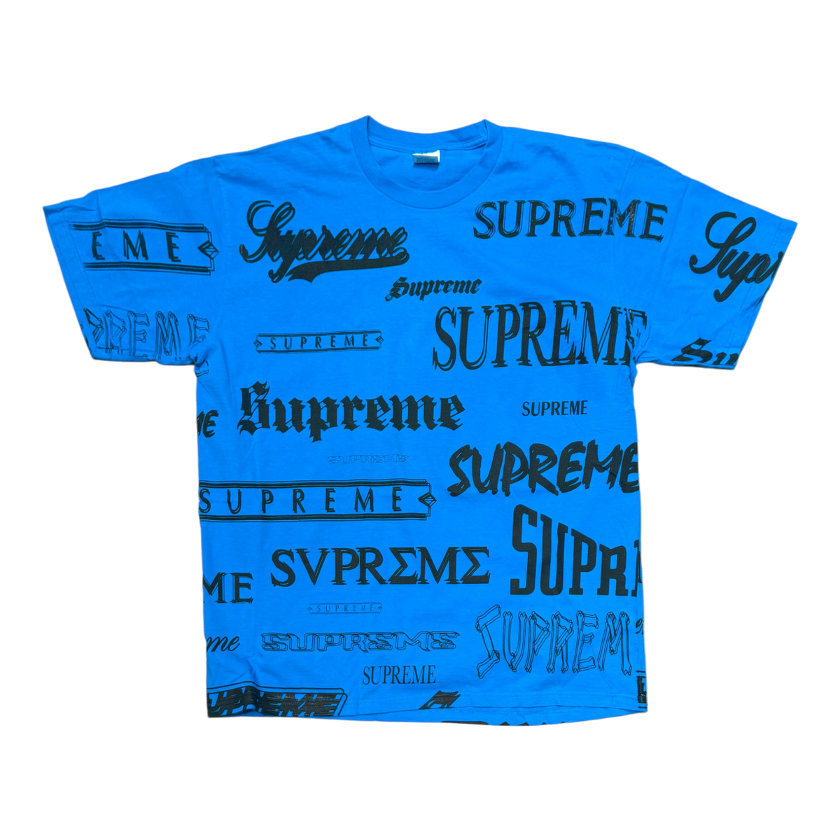 Supreme Multi Logo Tee Bright Blue