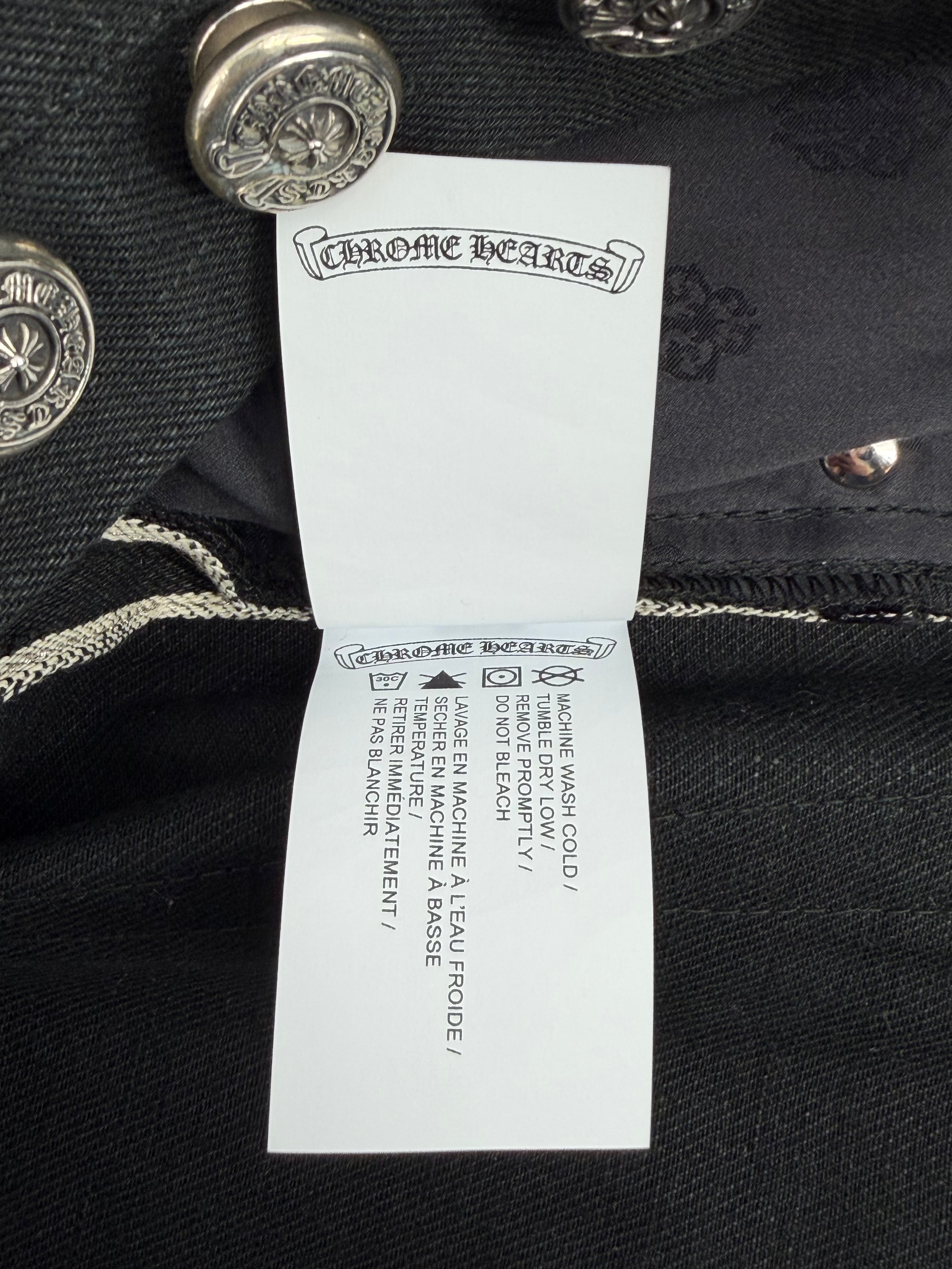 Black Fleur Knee Denim