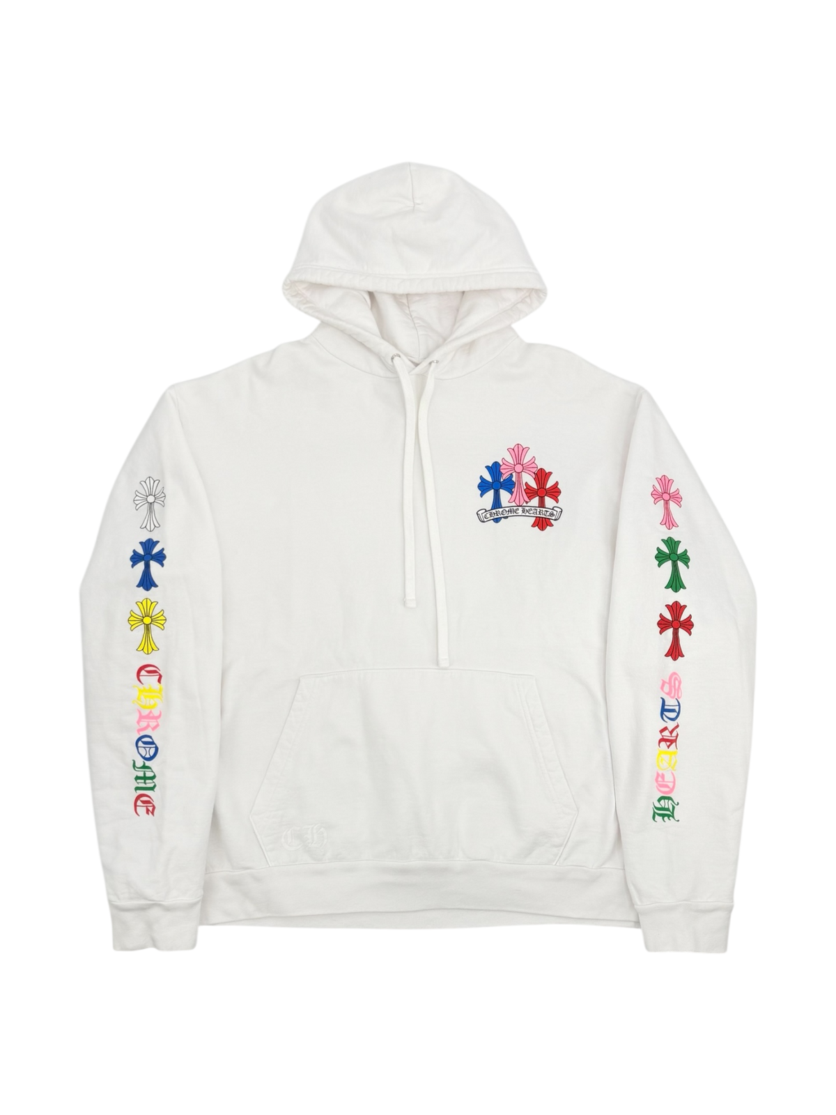 Multi Color Cross Hoodie White