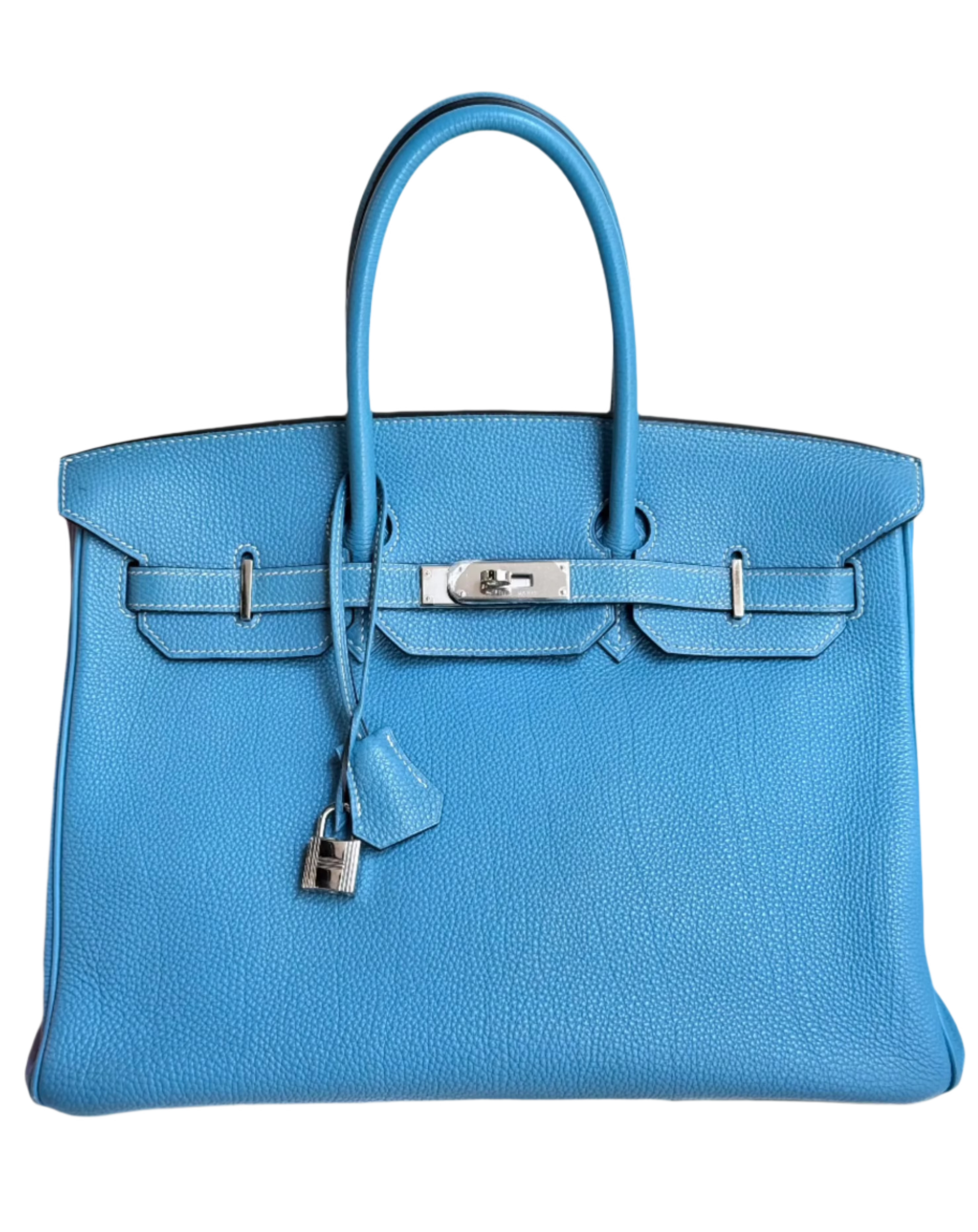 Blue Jean Birkin 35 in Togo Leather with Palladium Hardware