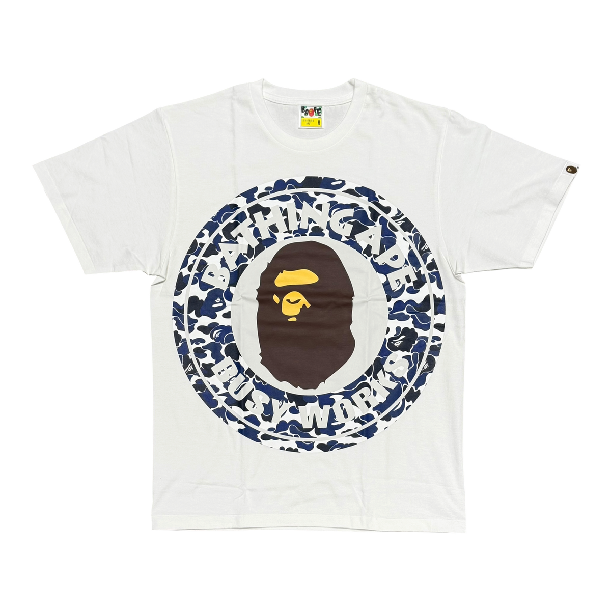 White BAPE Bape.Com Camo Big Busy Works Tee