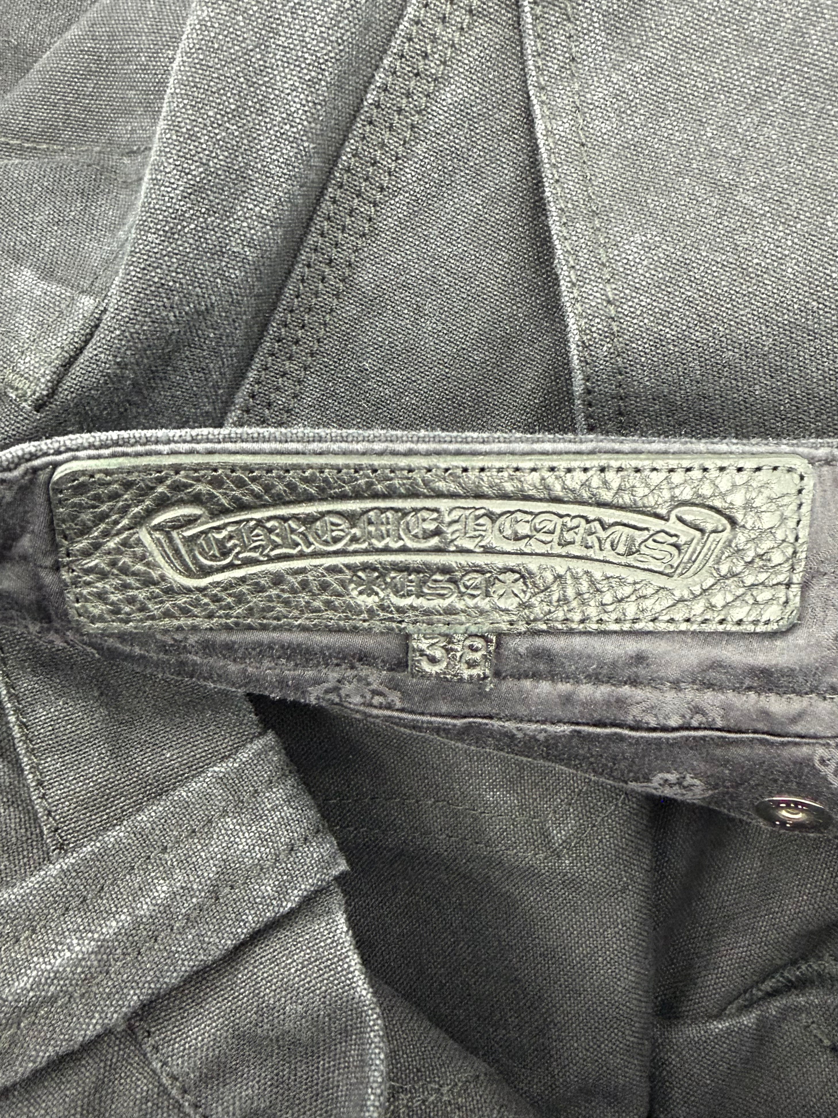 Black Leather Cross Patch Carpenter Shorts Black