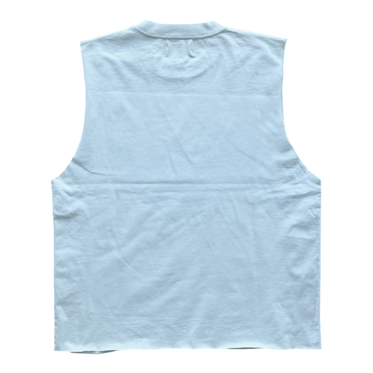 Lip Tattoo Cut Off Distressed Tee White