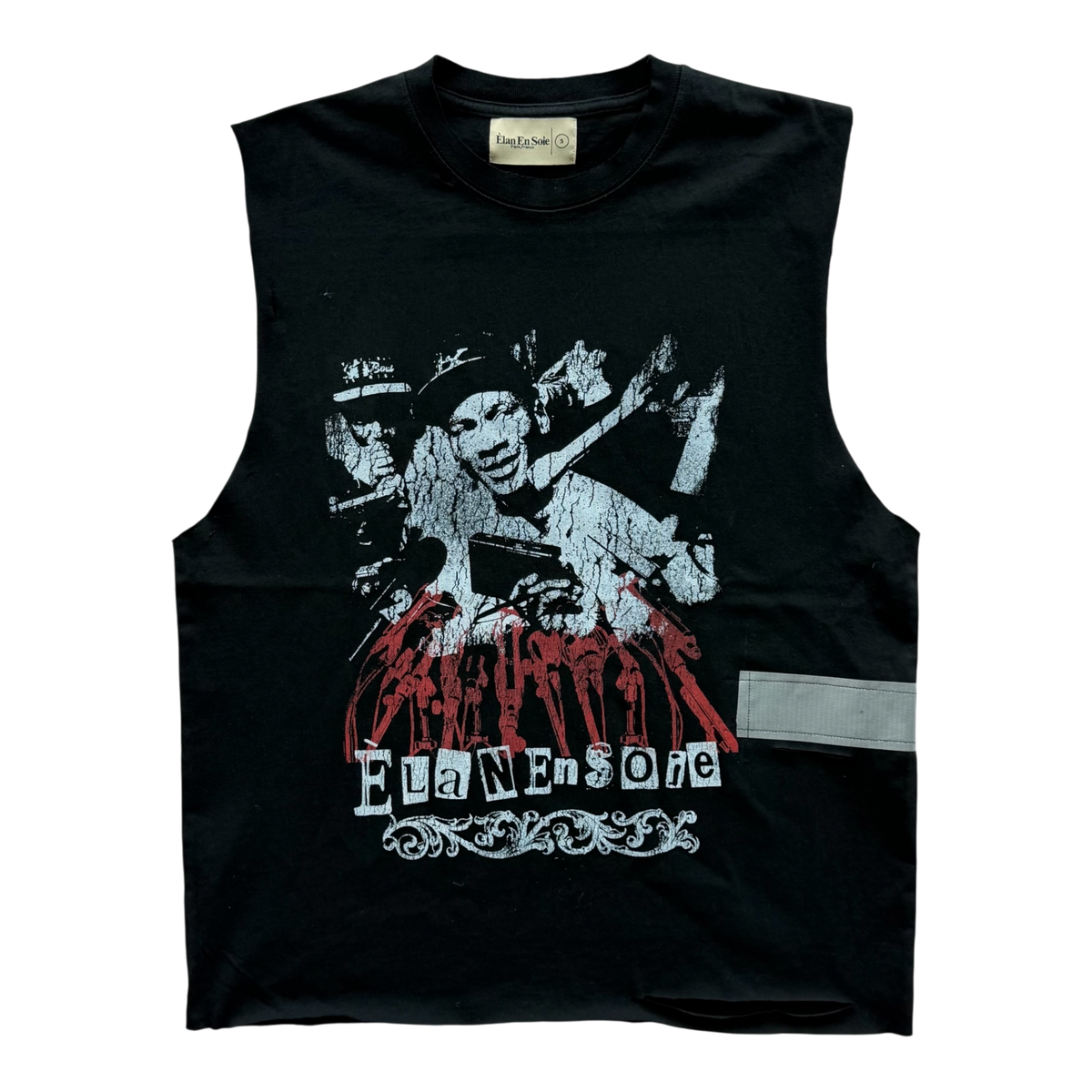 Showtime Cut Off Distressed Tee Black