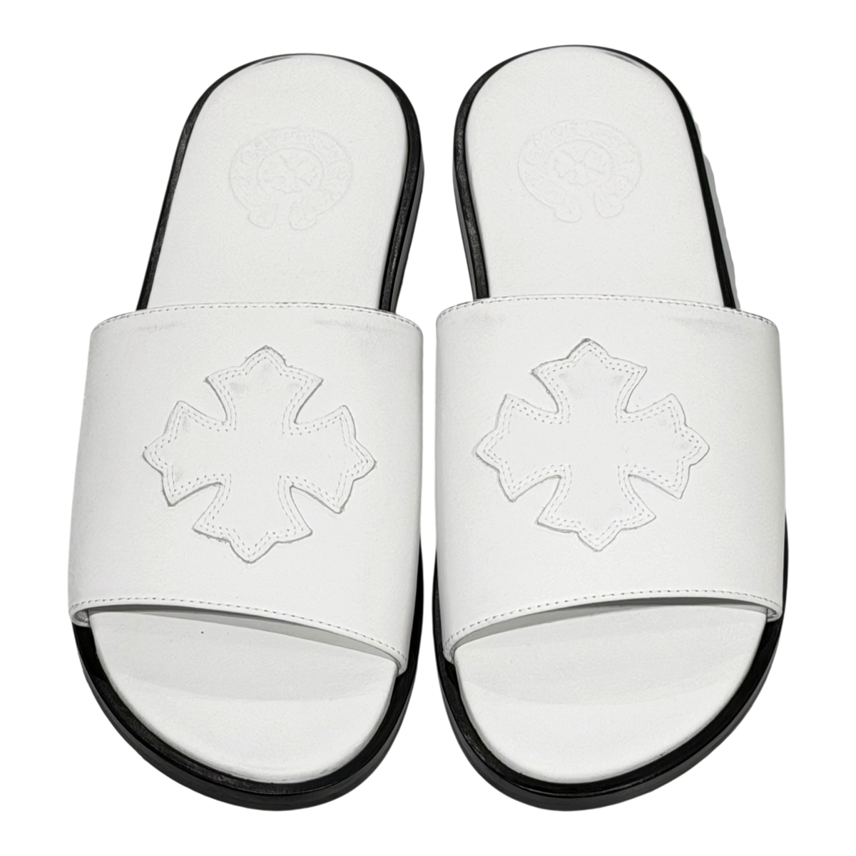 Cross Patch White Sandals