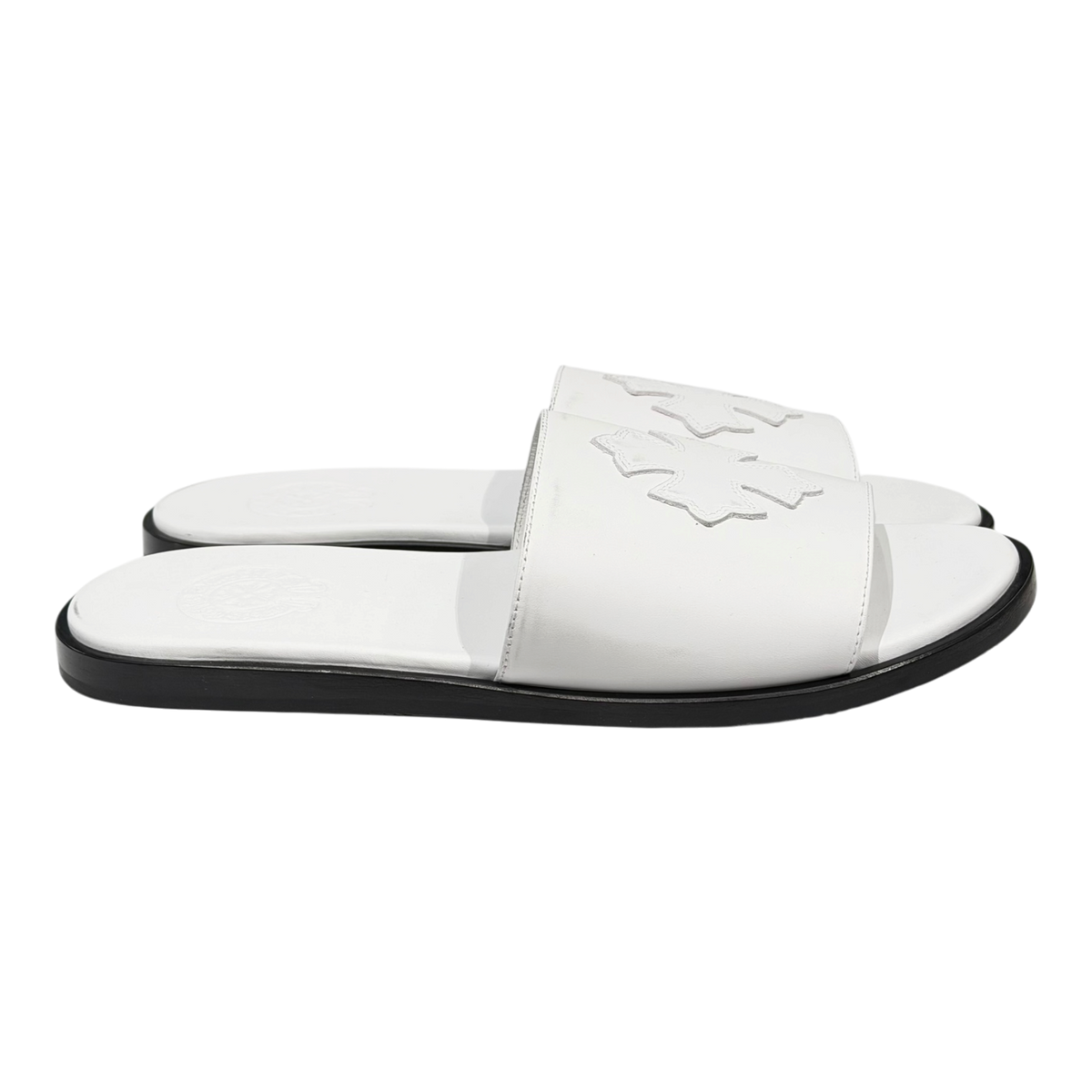 Cross Patch White Sandals