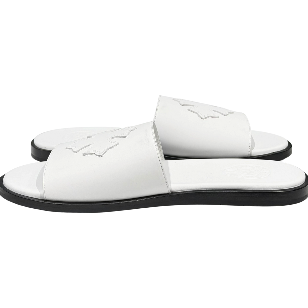 Cross Patch White Sandals