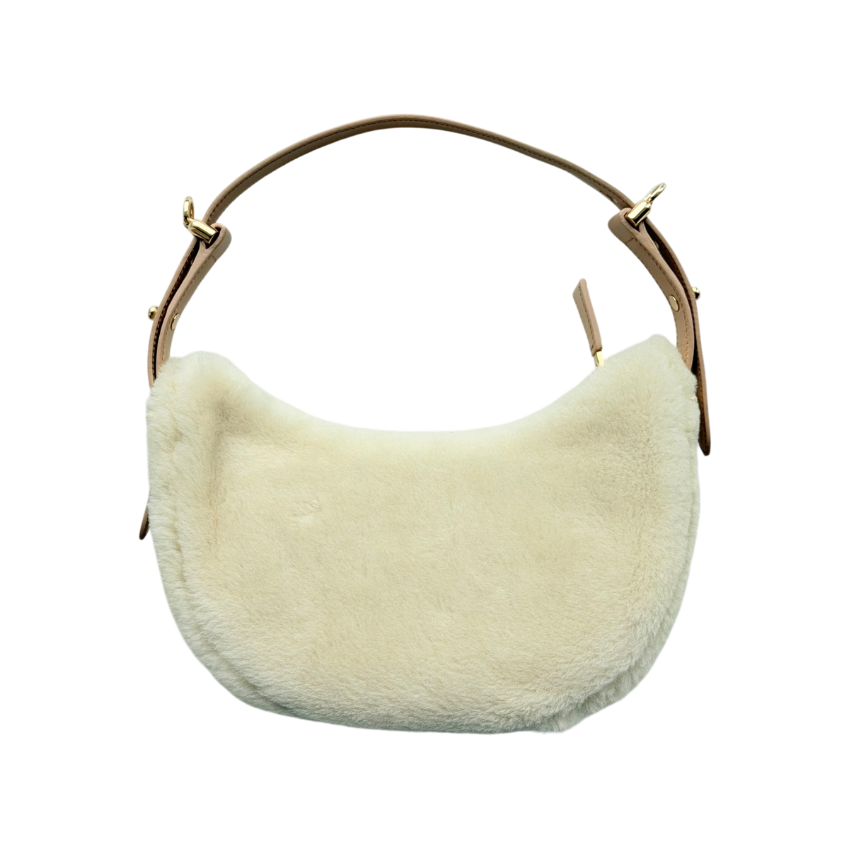Enameled Metal Triangle Arque Small Fur Bag