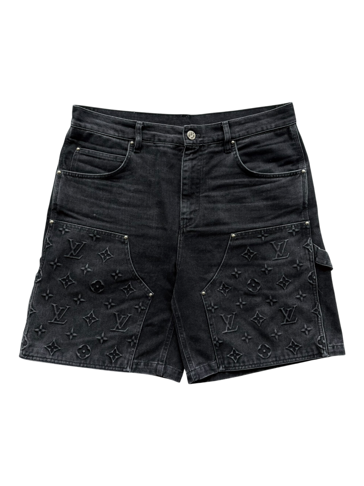 Black Carpenter Denim Shorts