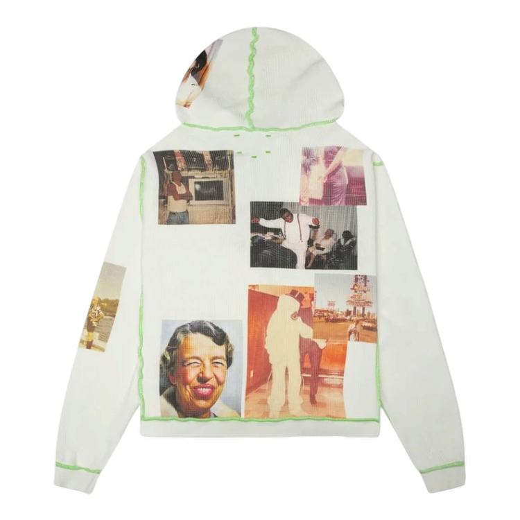 Ricky Waffle Zip-Up Hoodie White