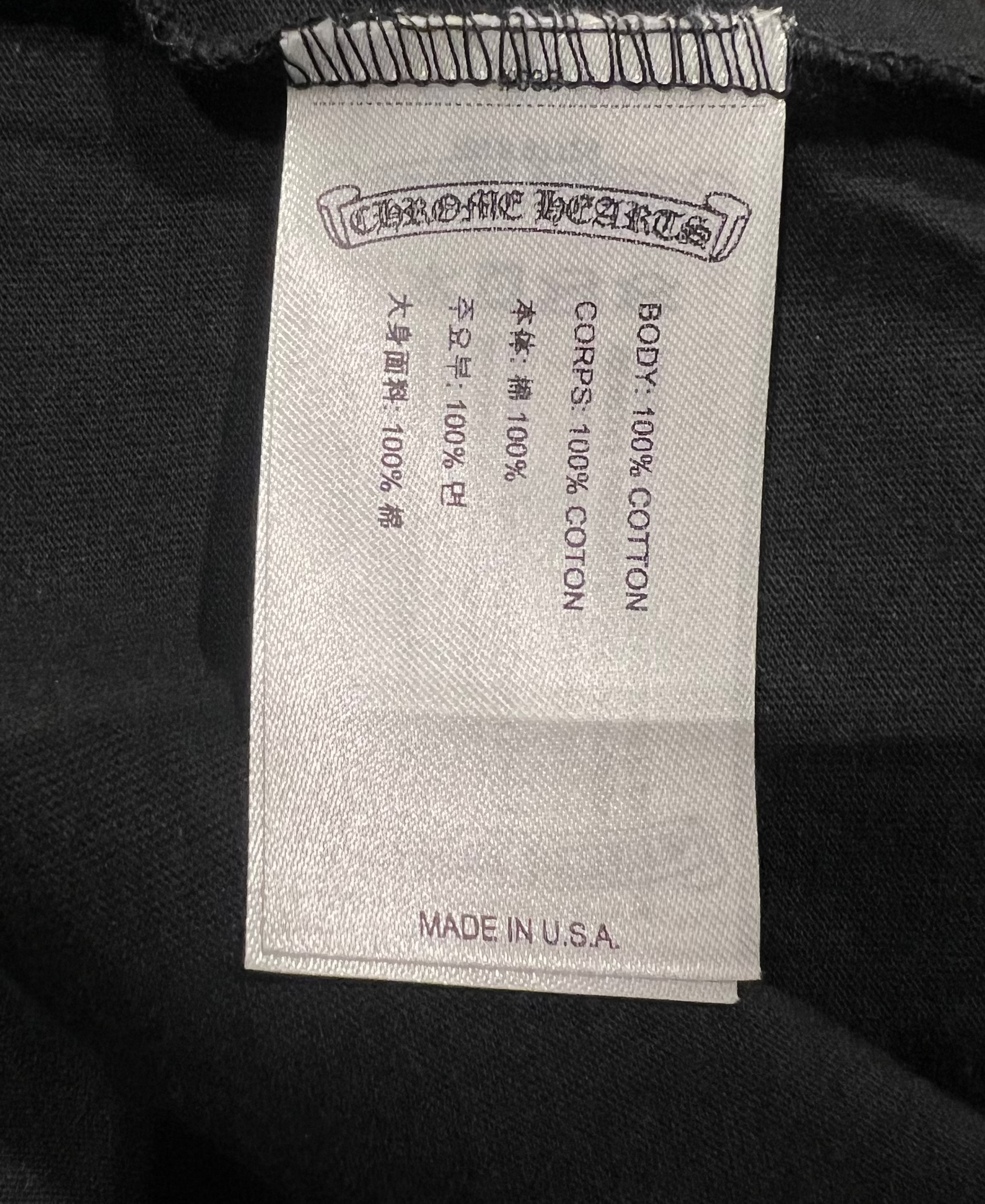 Black and Bronze Neck Logo Long Sleeve Tee