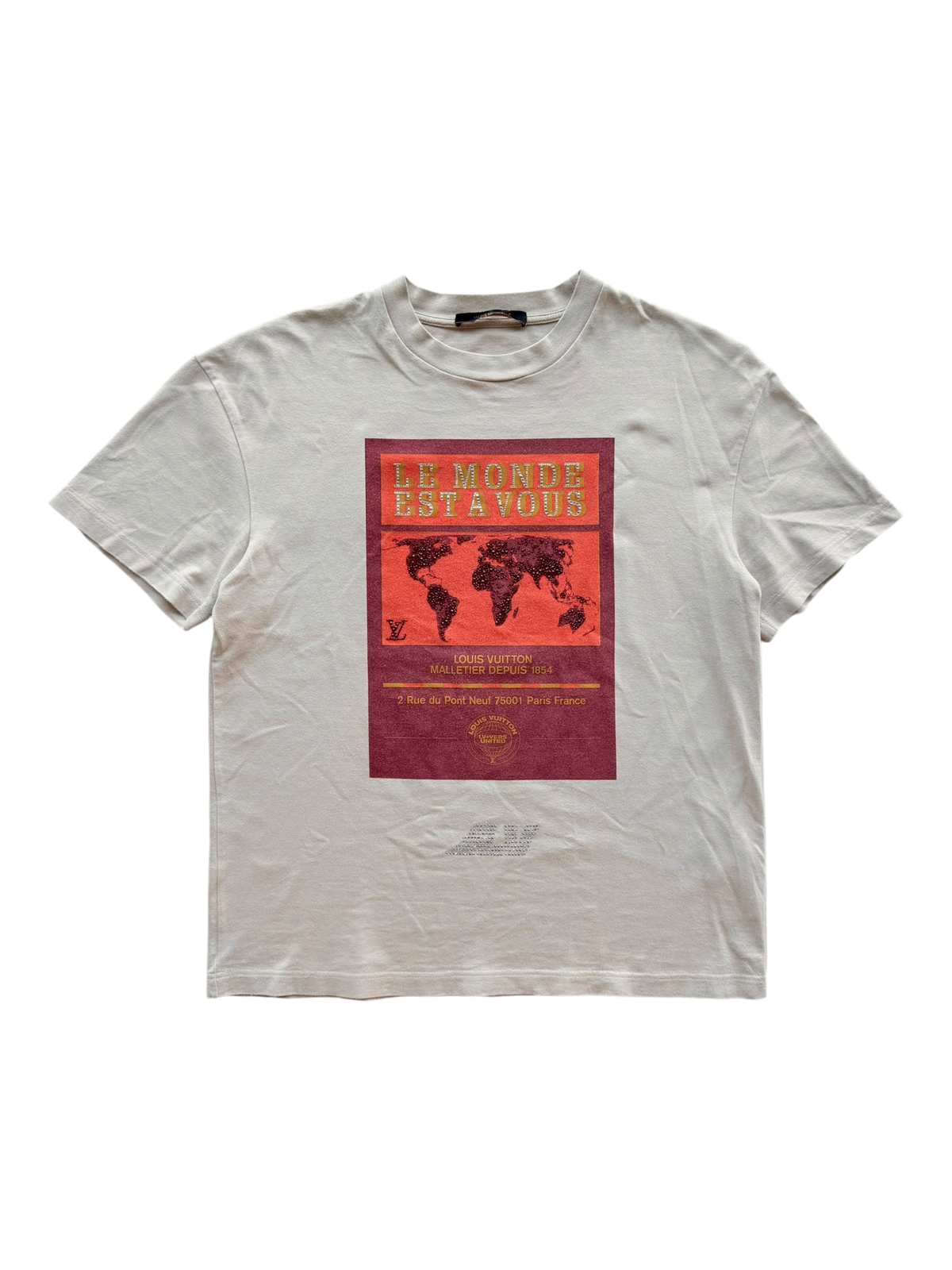 Embellished Graphic Cotton Tee Tan