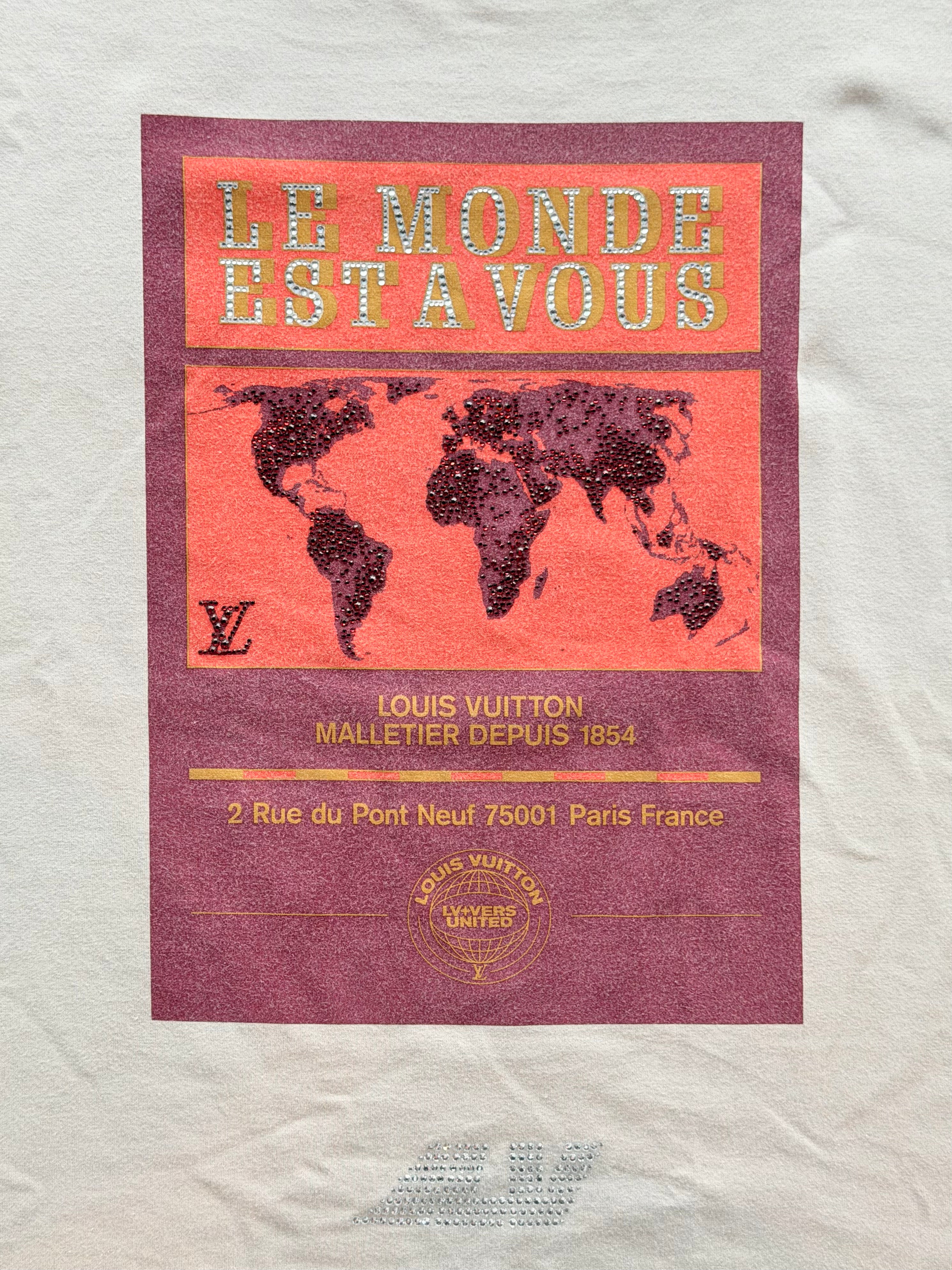 Embellished Graphic Cotton Tee Tan