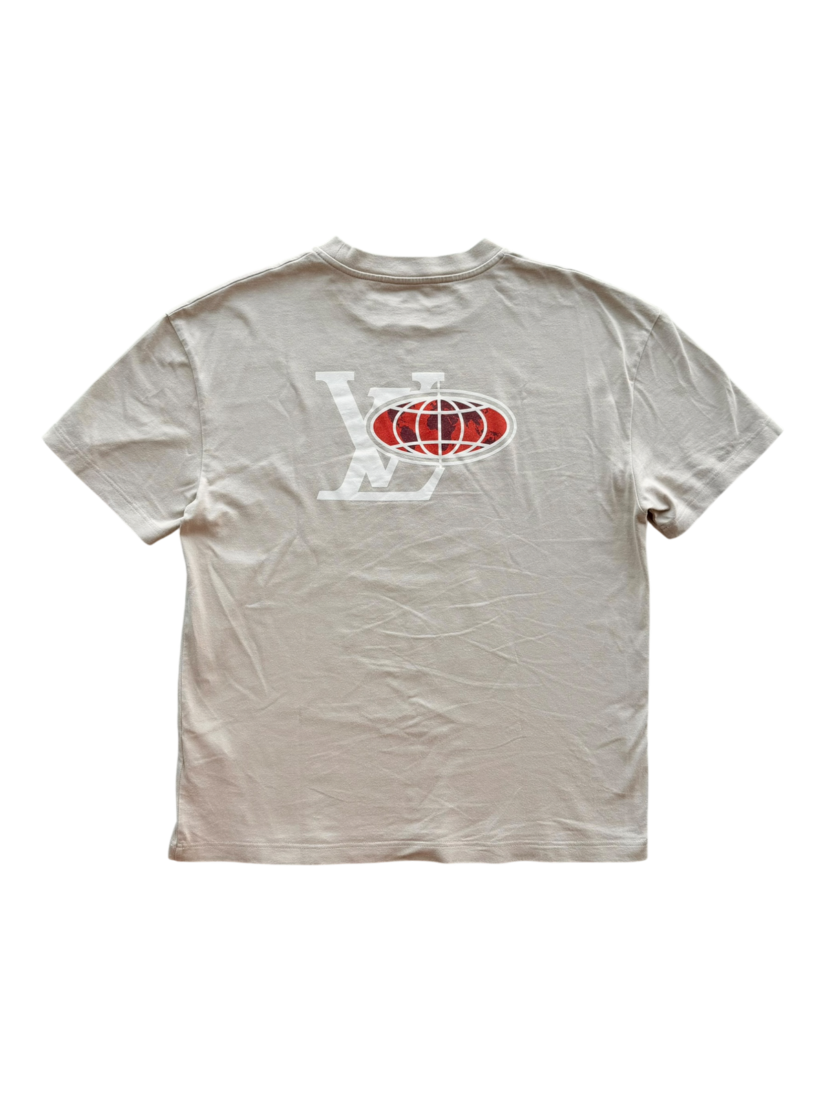 Embellished Graphic Cotton Tee Tan