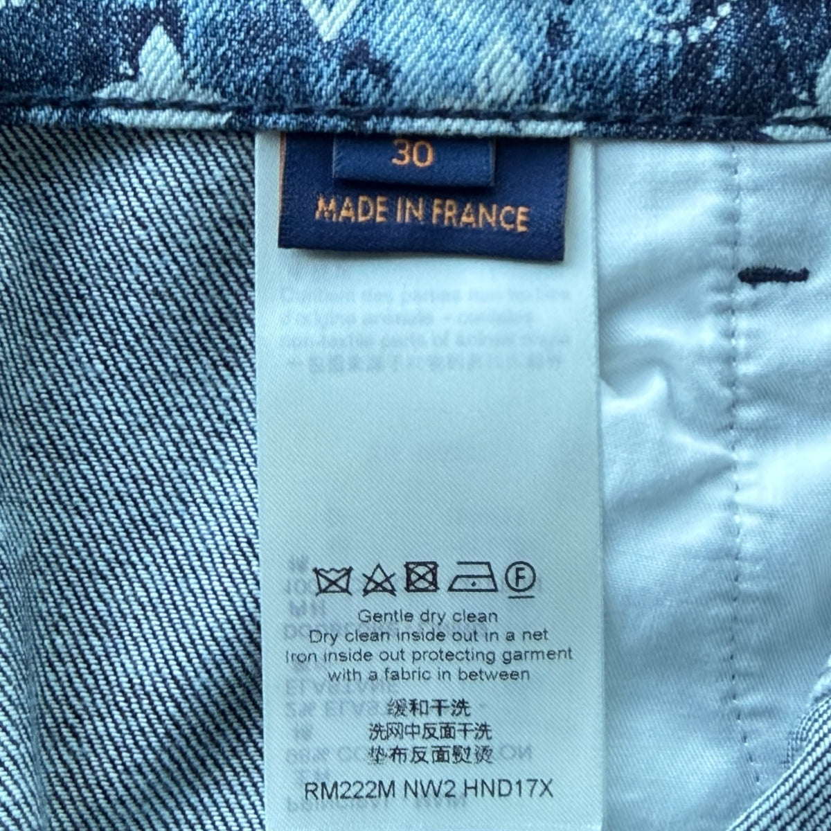 Blue Bleached Denim Monogram Shorts