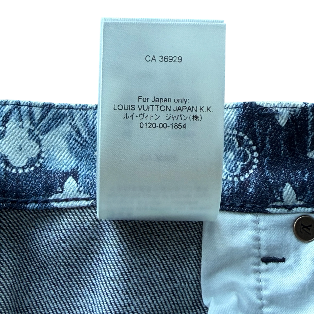 Blue Bleached Denim Monogram Shorts