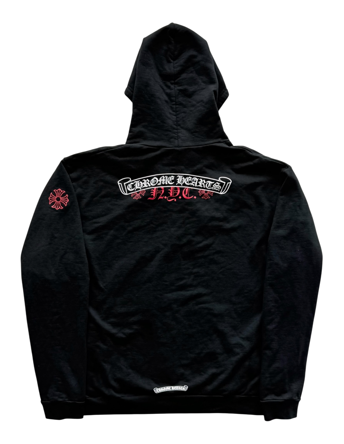 NYC Exclusive Scroll Logo Zip Hoodie Black/Red