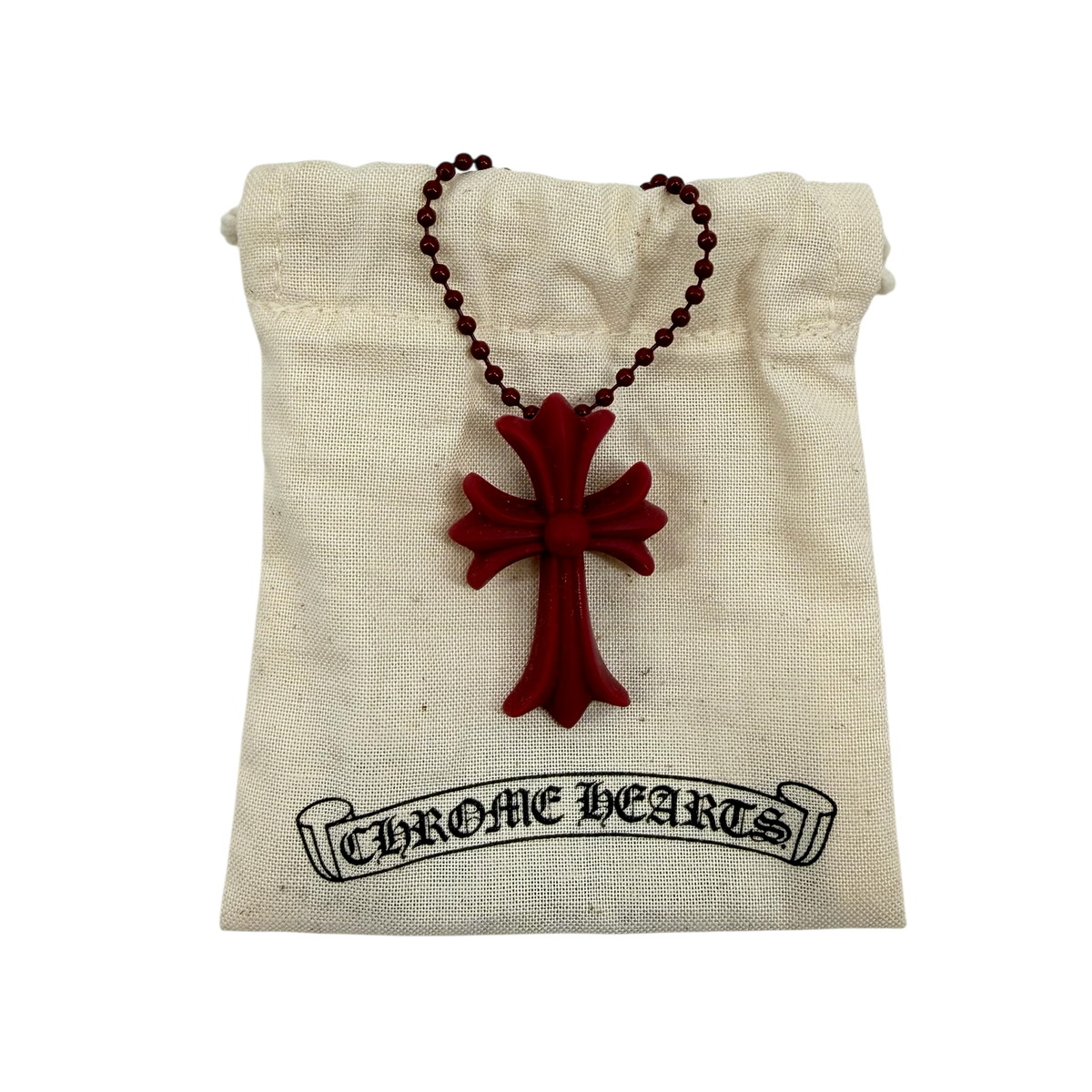 Silichrome Bordeaux Cross Necklace