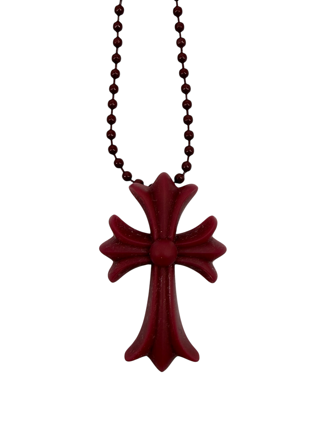 Silichrome Bordeaux Cross Necklace