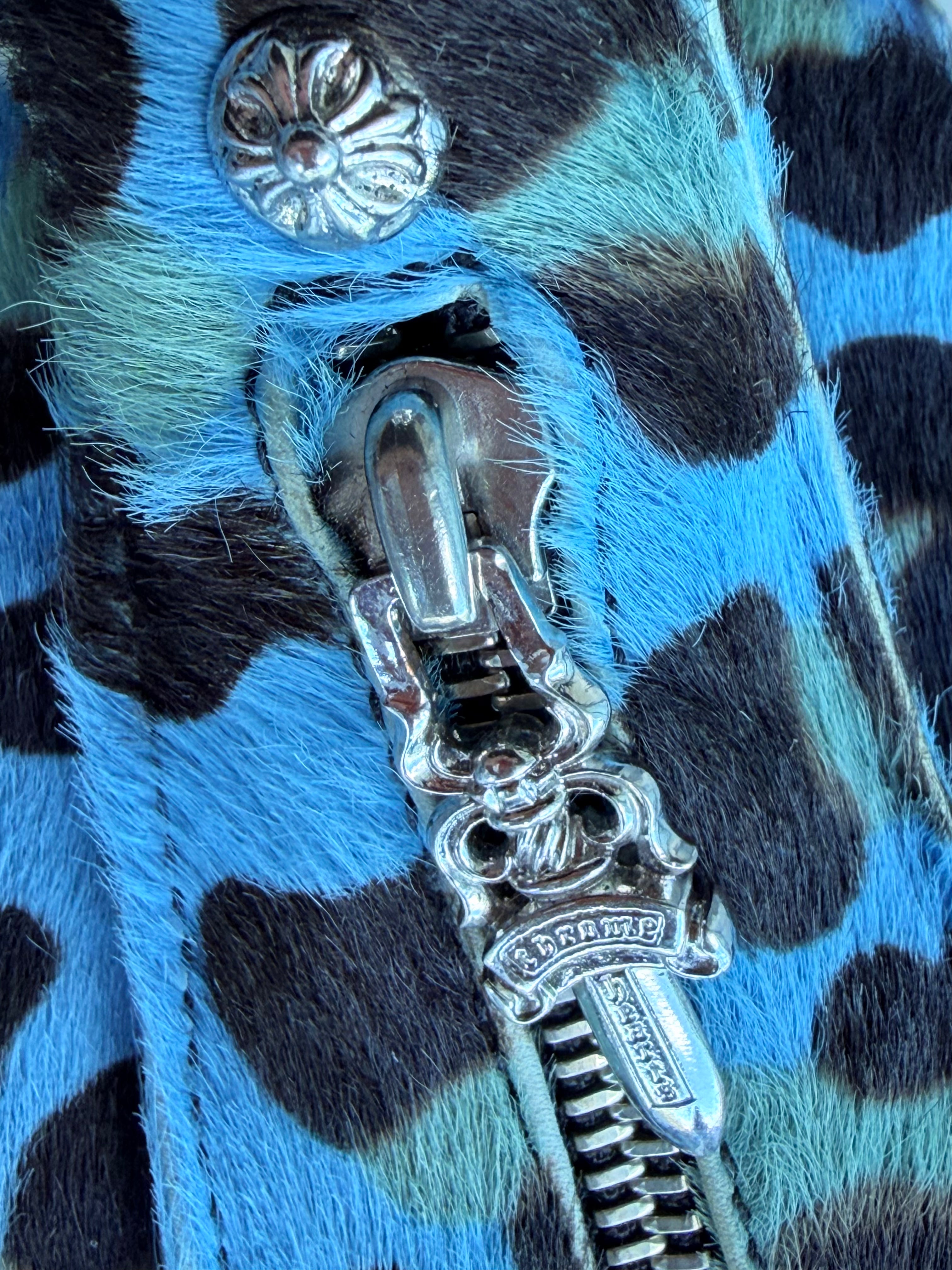 Leopard Pony Hair Silver Cross Lyon Bag