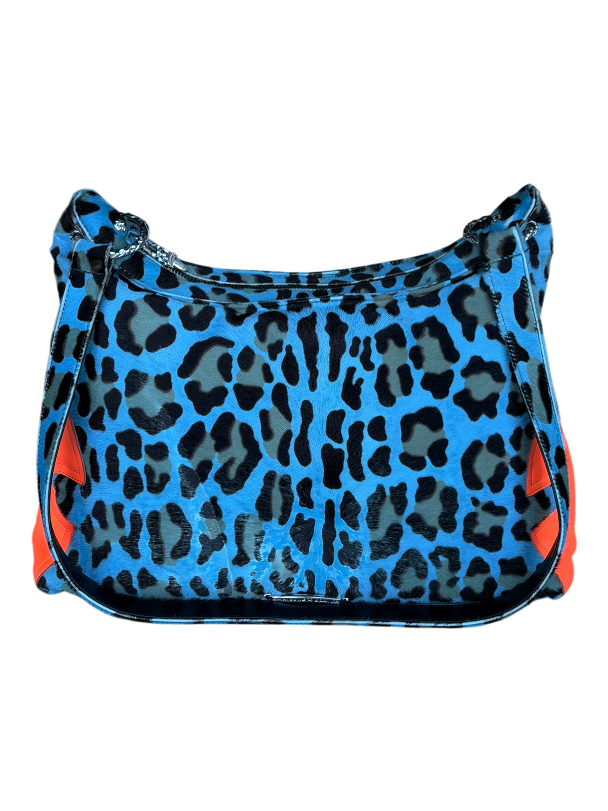 Leopard Pony Hair Silver Cross Lyon Bag