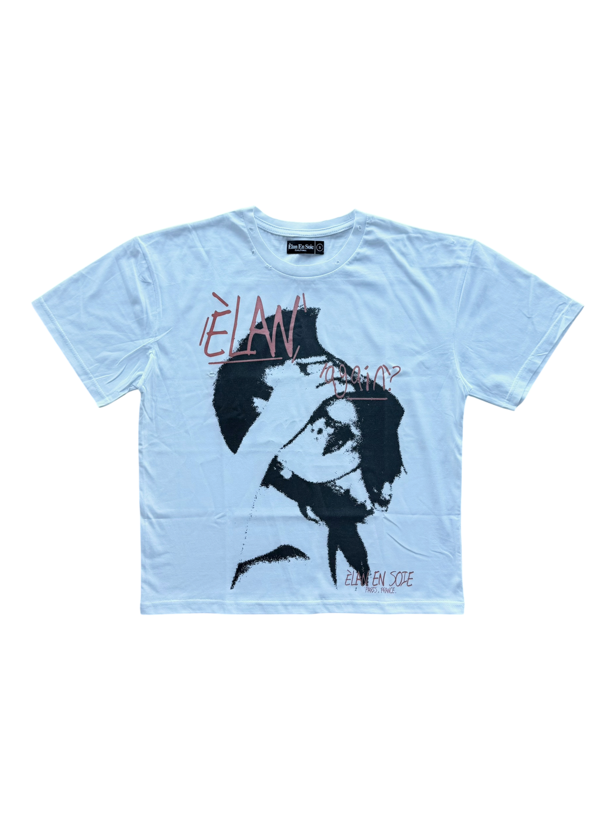 Again Distressed Tee White