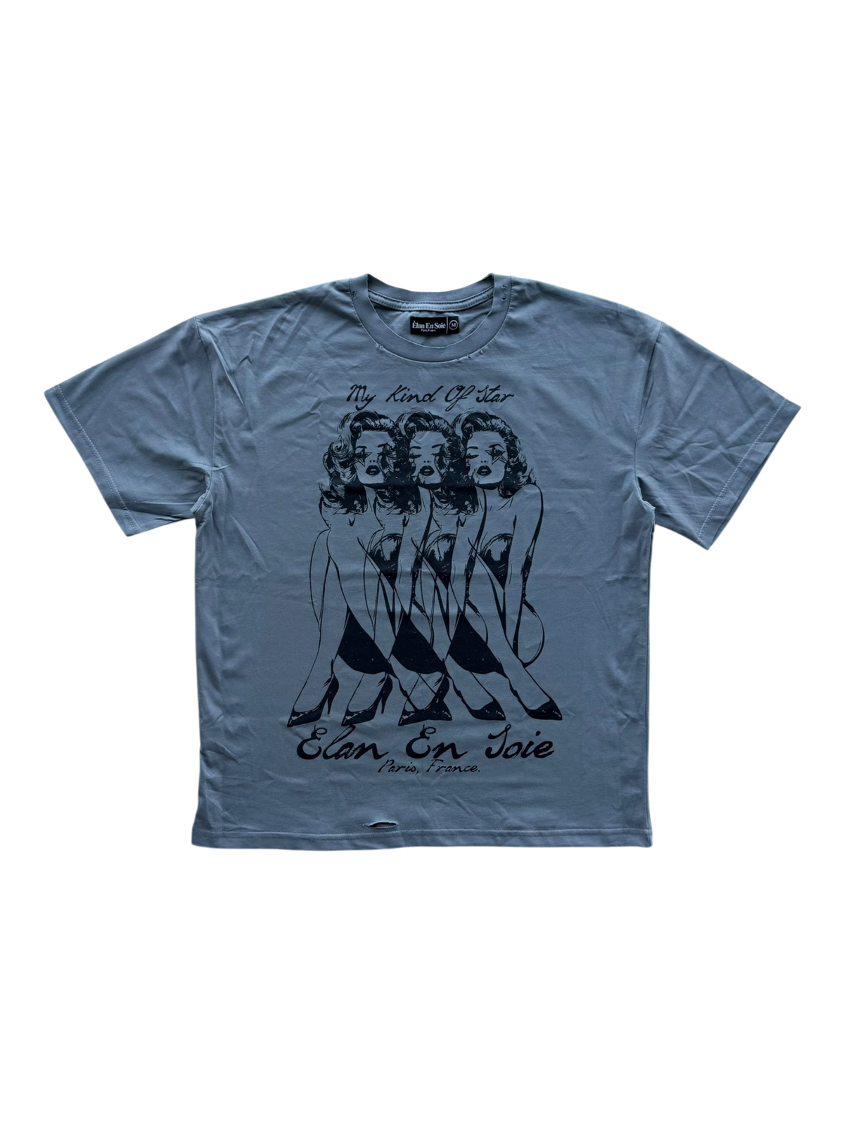 My Kinda Star Distressed Tee Grey