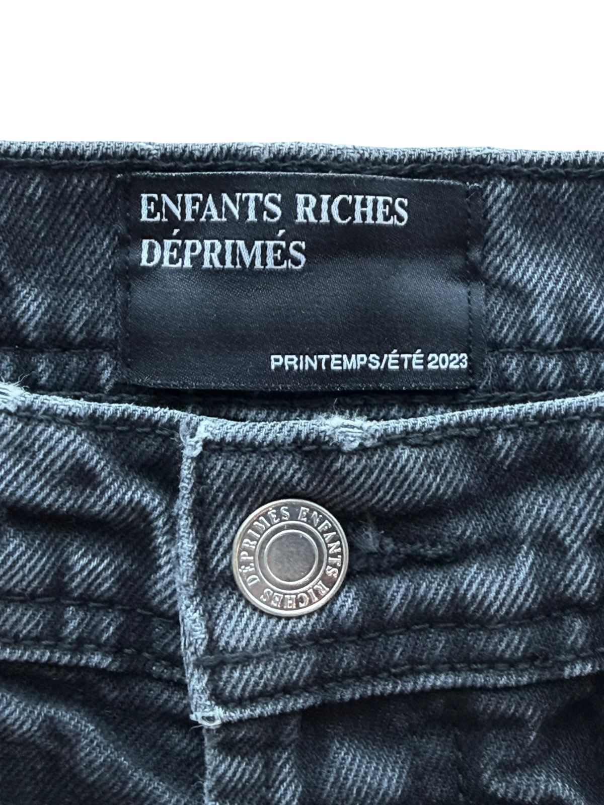 Black Distressed Flared Jeans