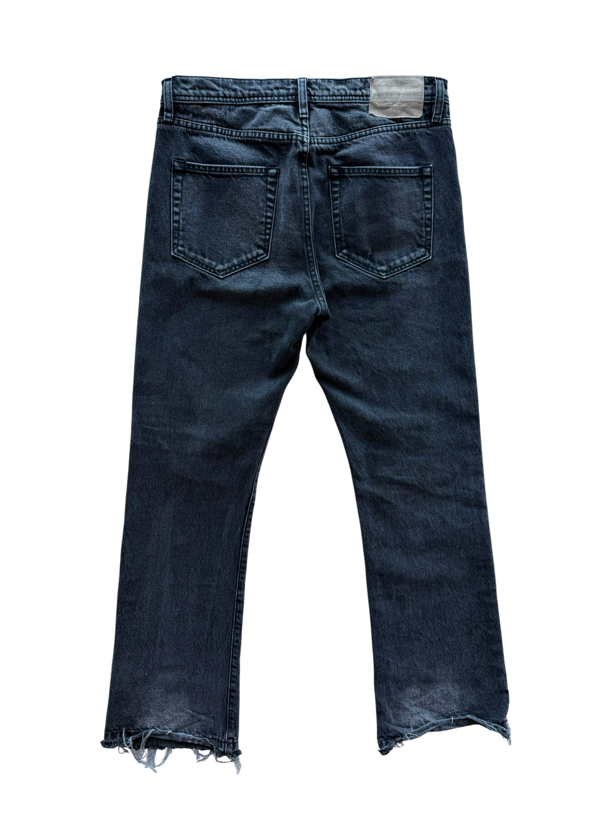 Black Distressed Flared Jeans