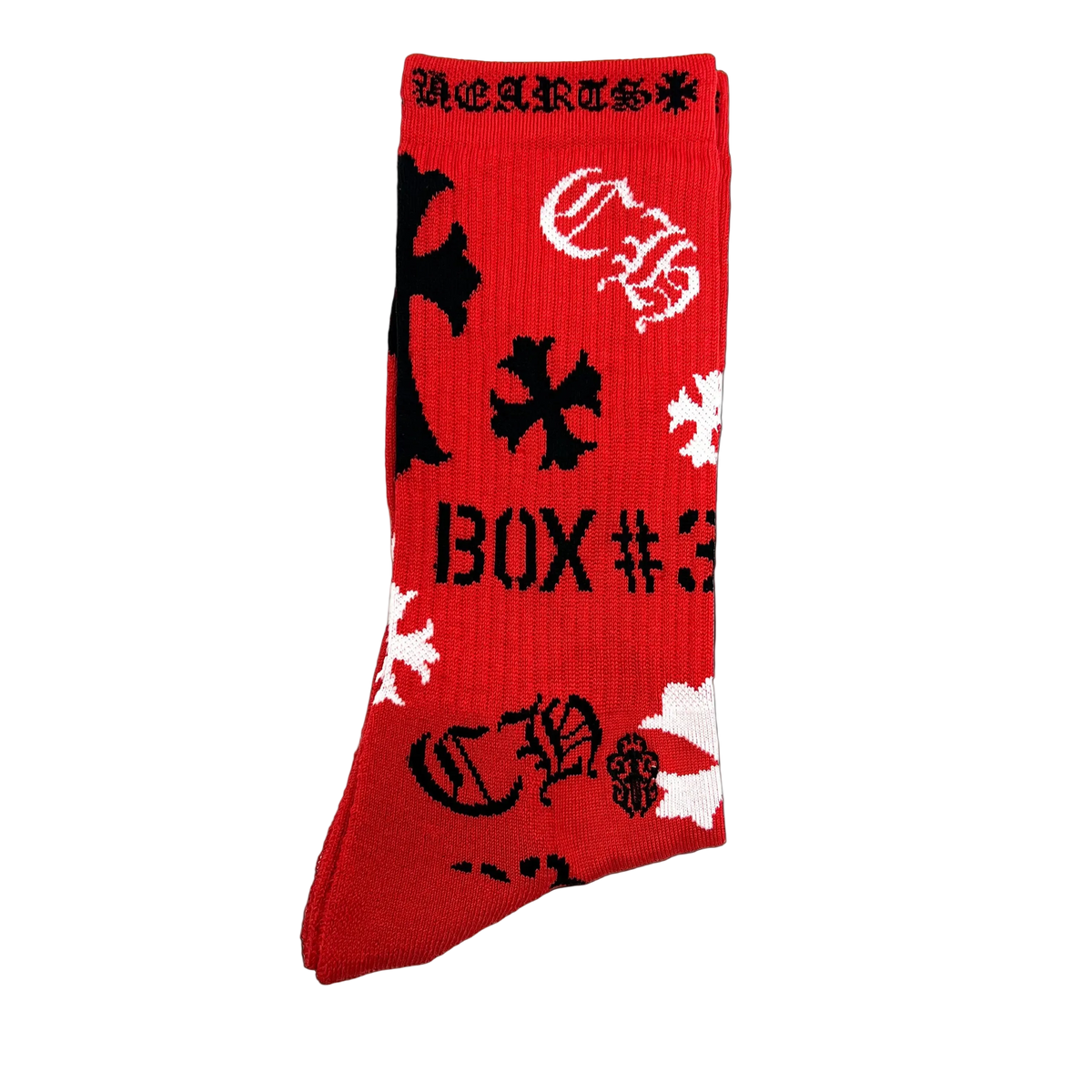 Stencil Socks Red