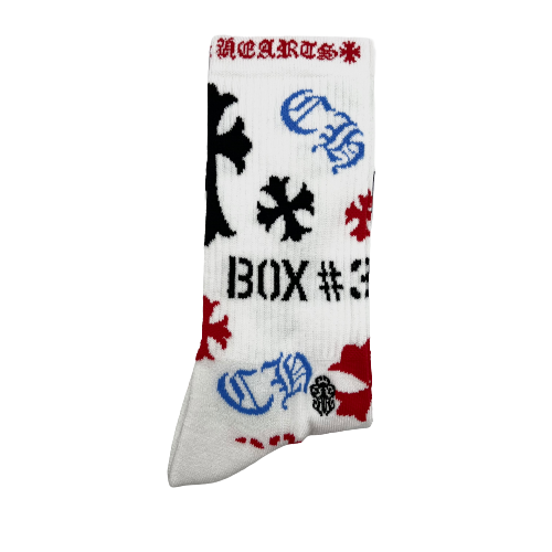 Stencil Socks White