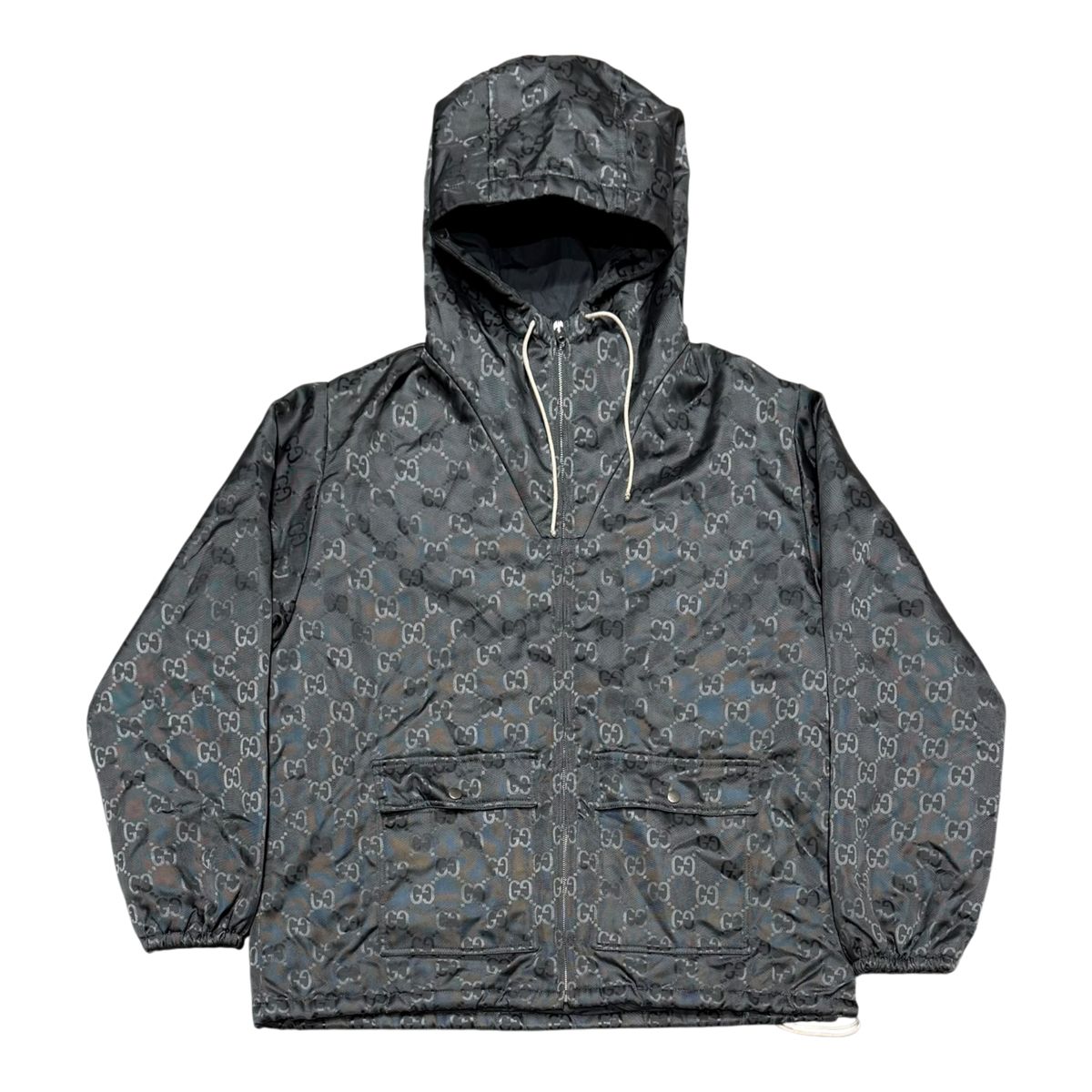 GG Nylon Grey Parka Jacket