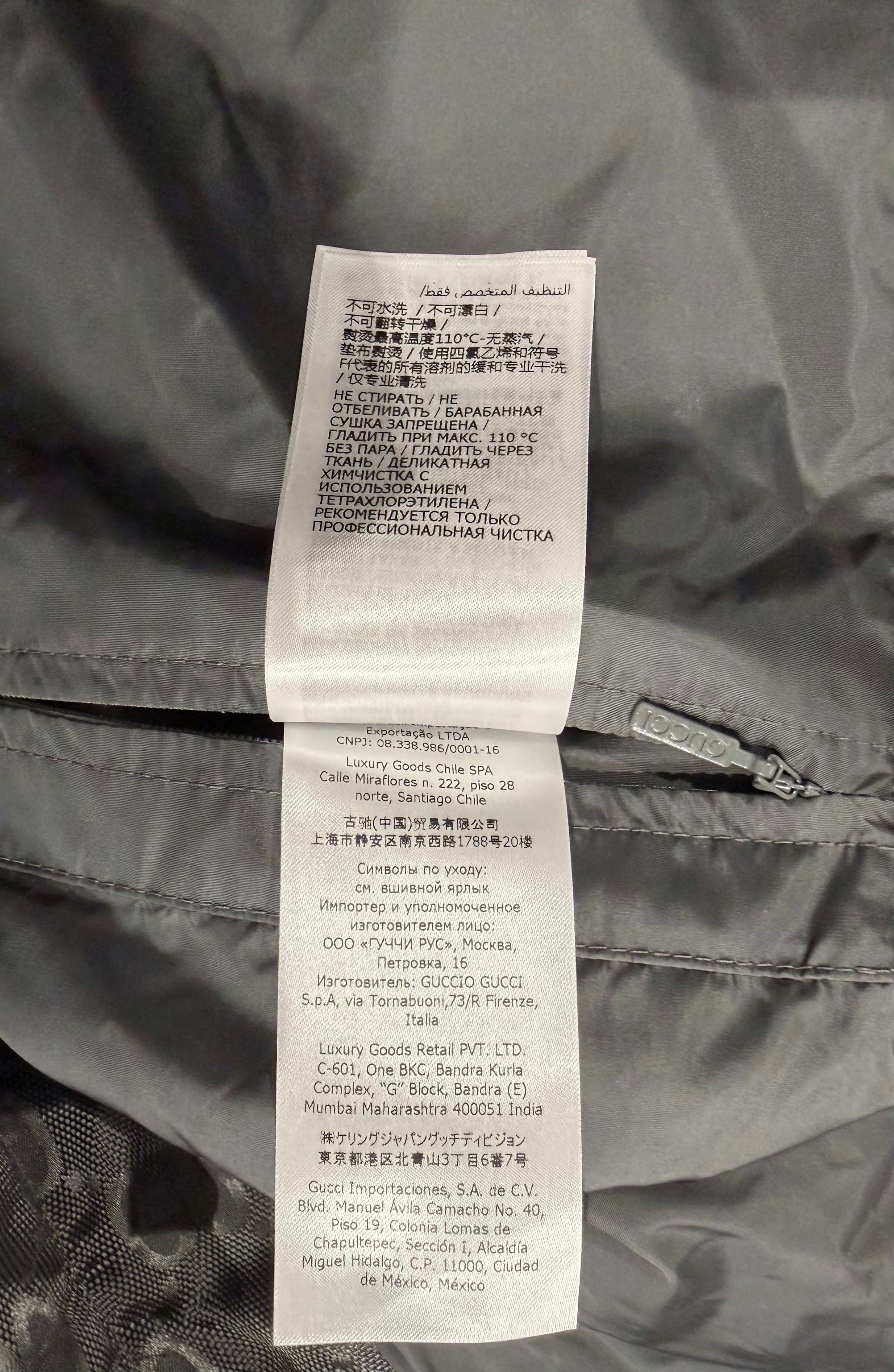 GG Nylon Grey Parka Jacket