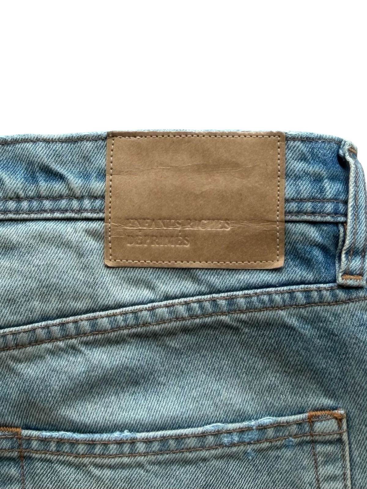 Blue Distressed Flared Jeans