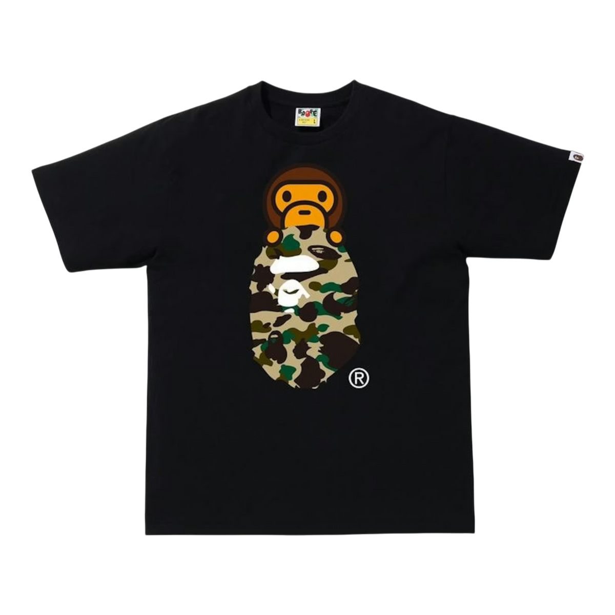 Black Yellow 1st Camo Milo On Ape Head Tee