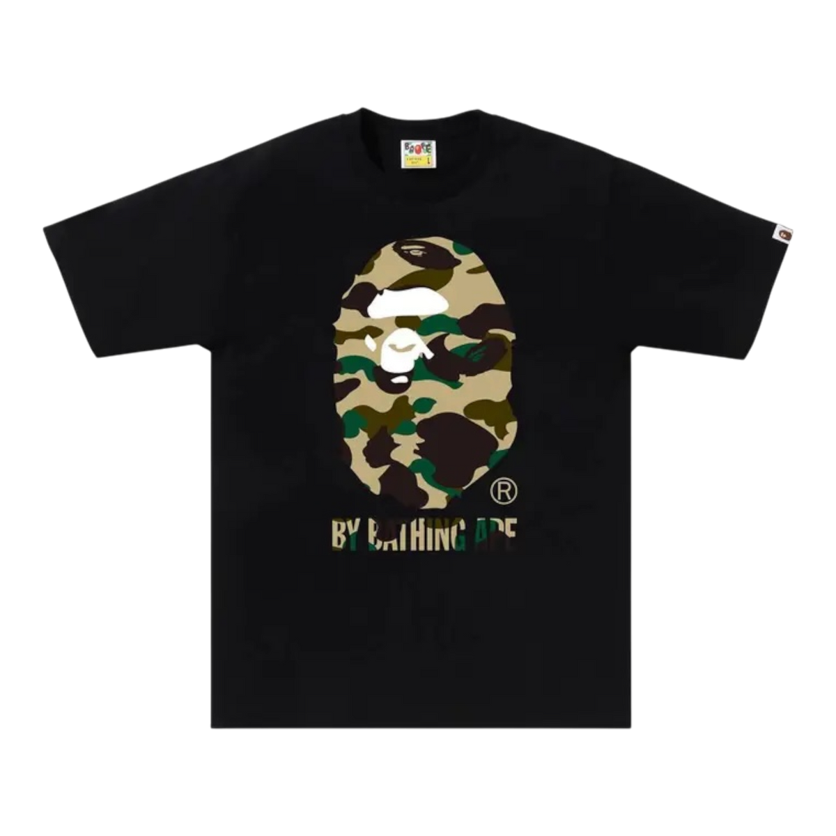 Black Yellow 1st Camo Text By Bathing Ape Tee