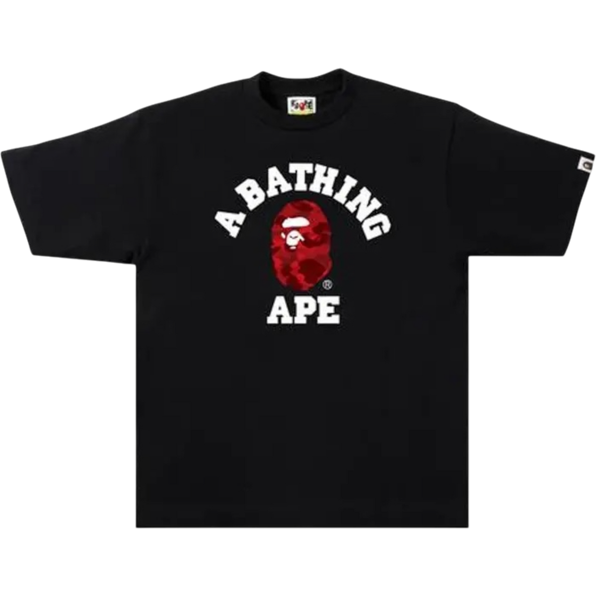 Black Red Color Camo College Tee
