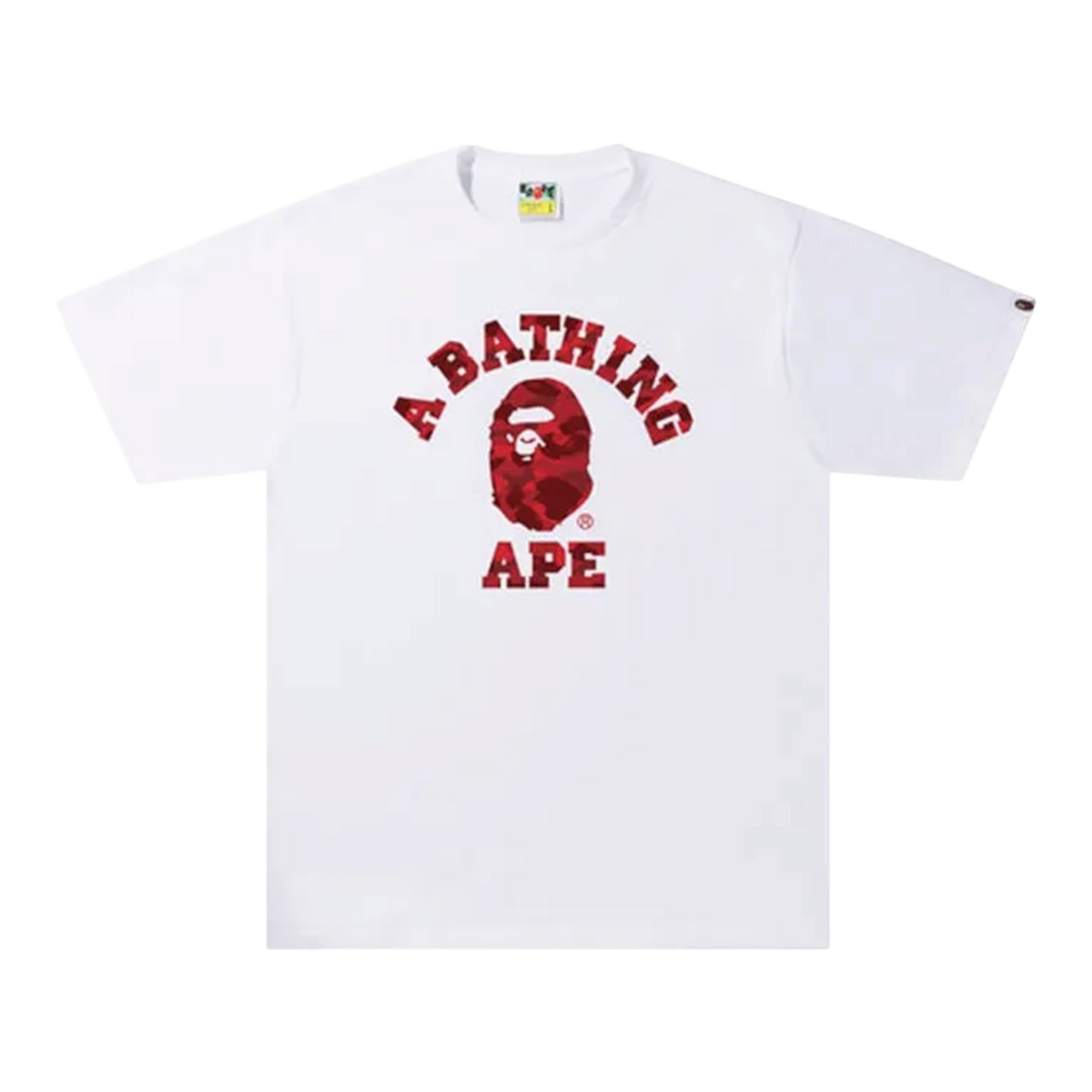 White Red Color Camo College Tee Camo Text