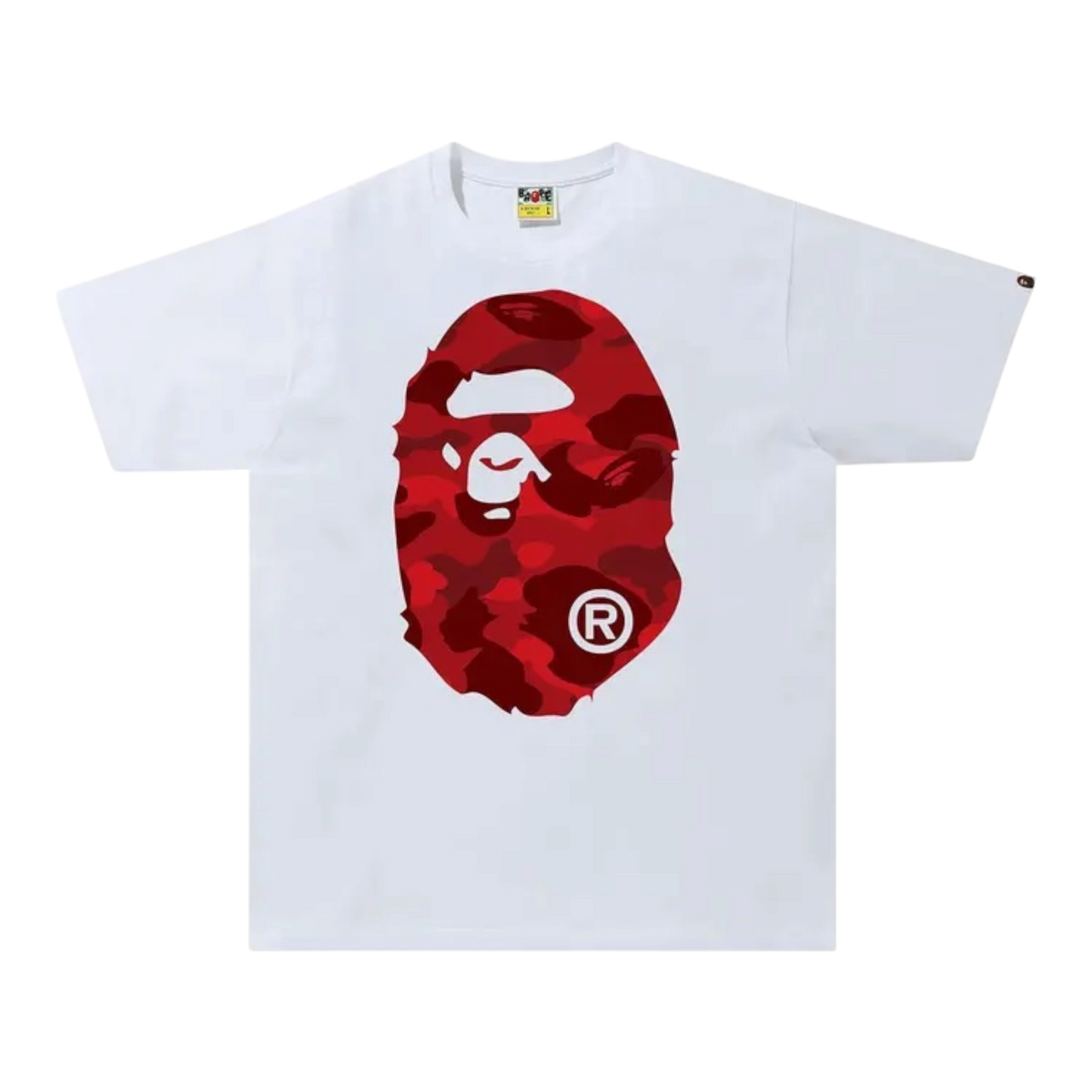 White Red Color Camo Big Ape Head Tee