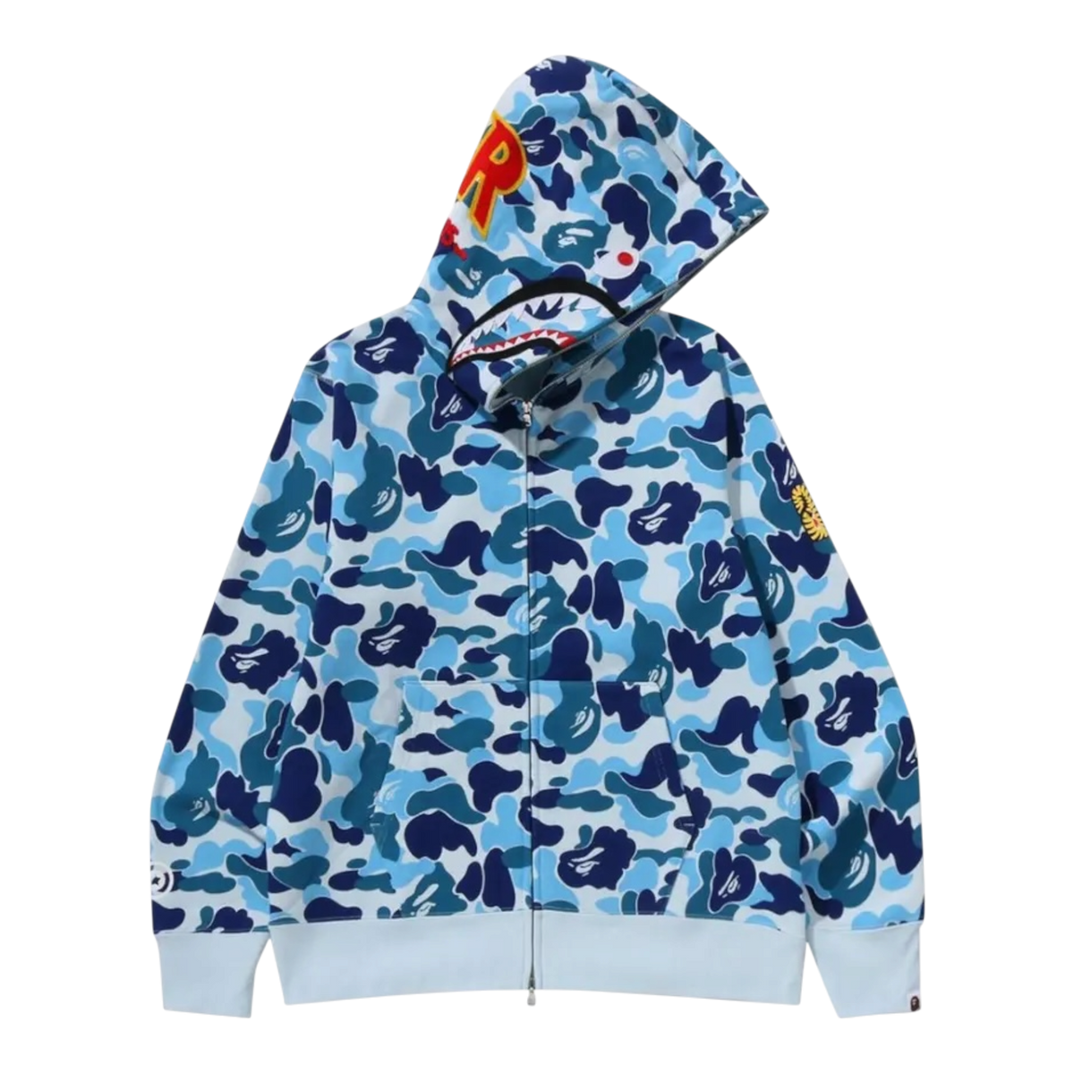BAPE ABC Camo Shark PONR Full Zip Hoodie Blue