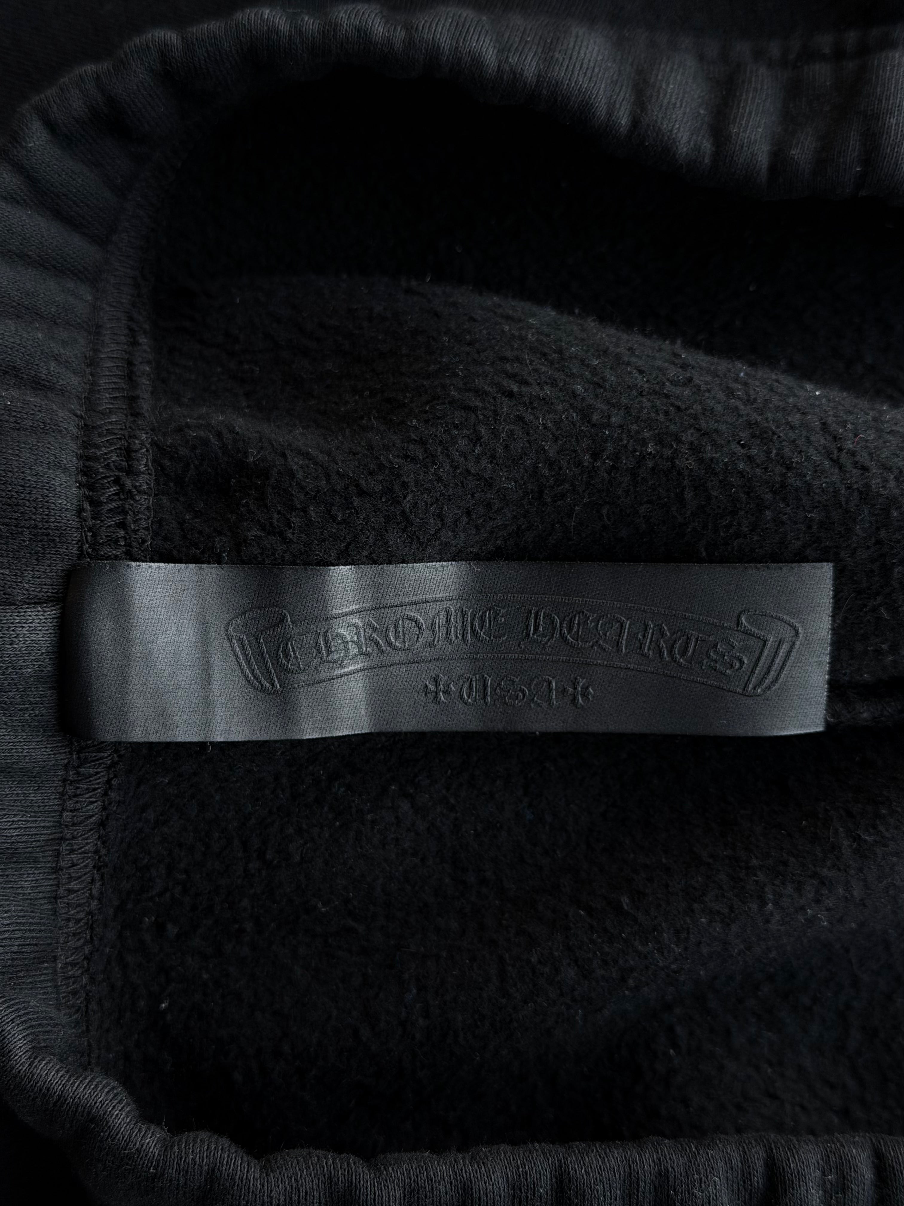Patent Leather Multi Cross Patch Black Sweatpants