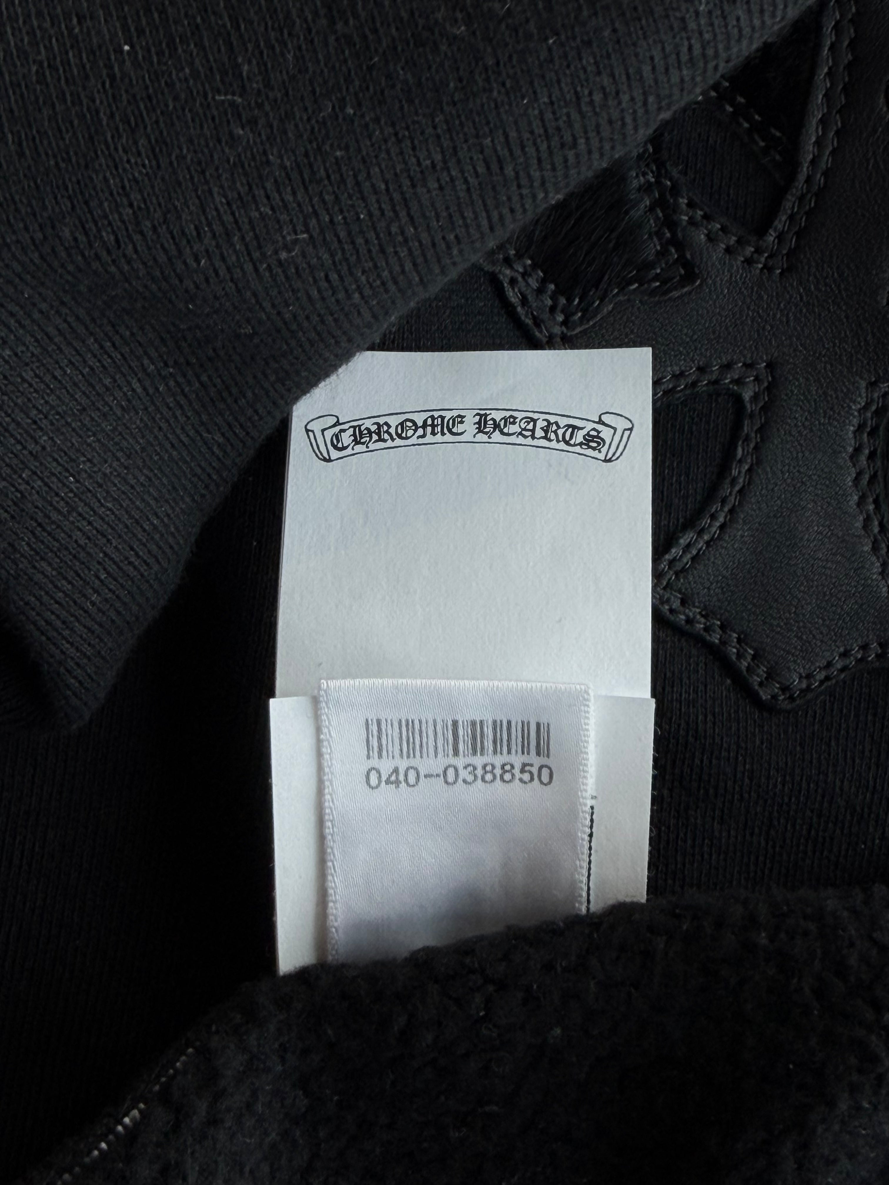 Patent Leather Multi Cross Patch Black Sweatpants