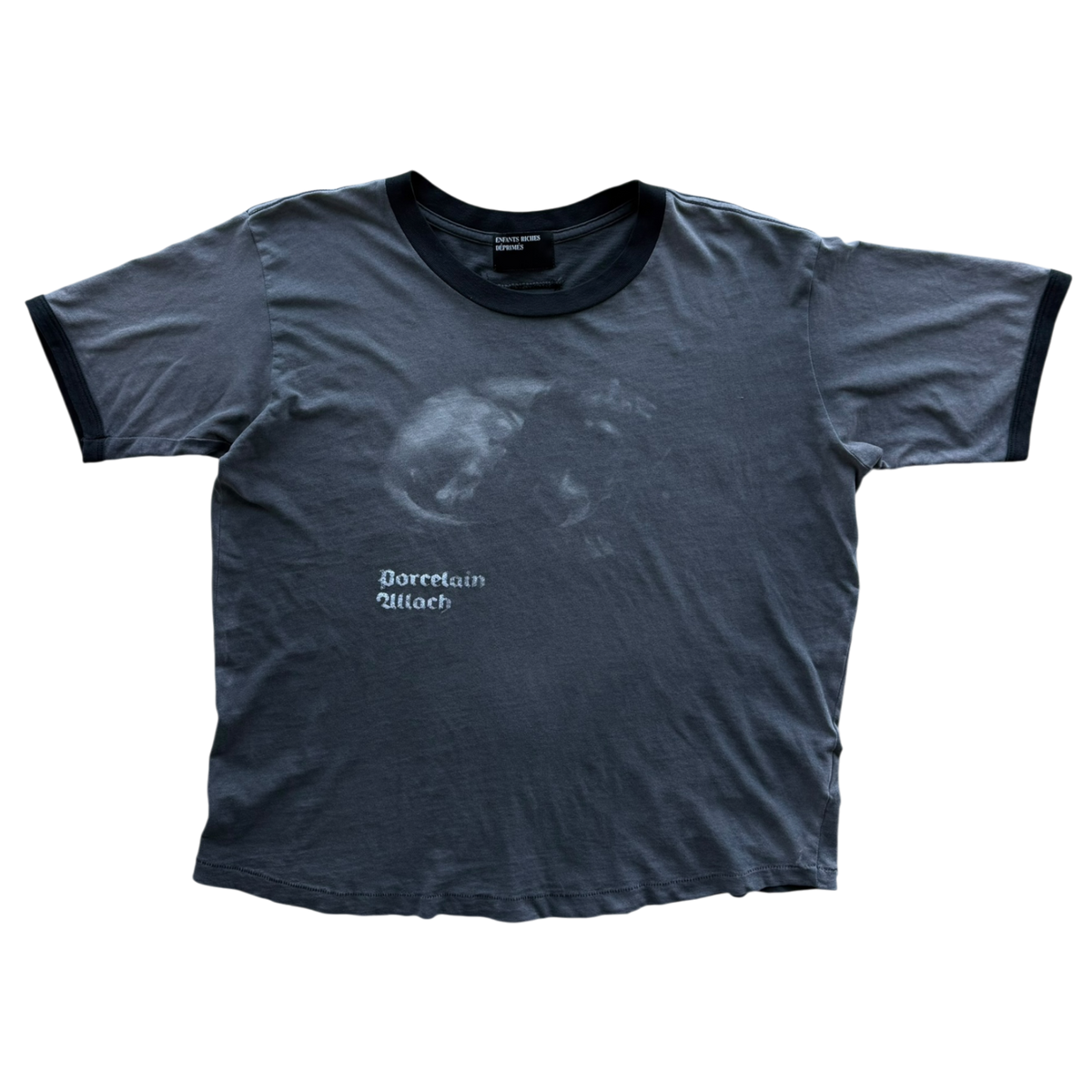 Porcelain Dog Patch Printed Ringer T-Shirt