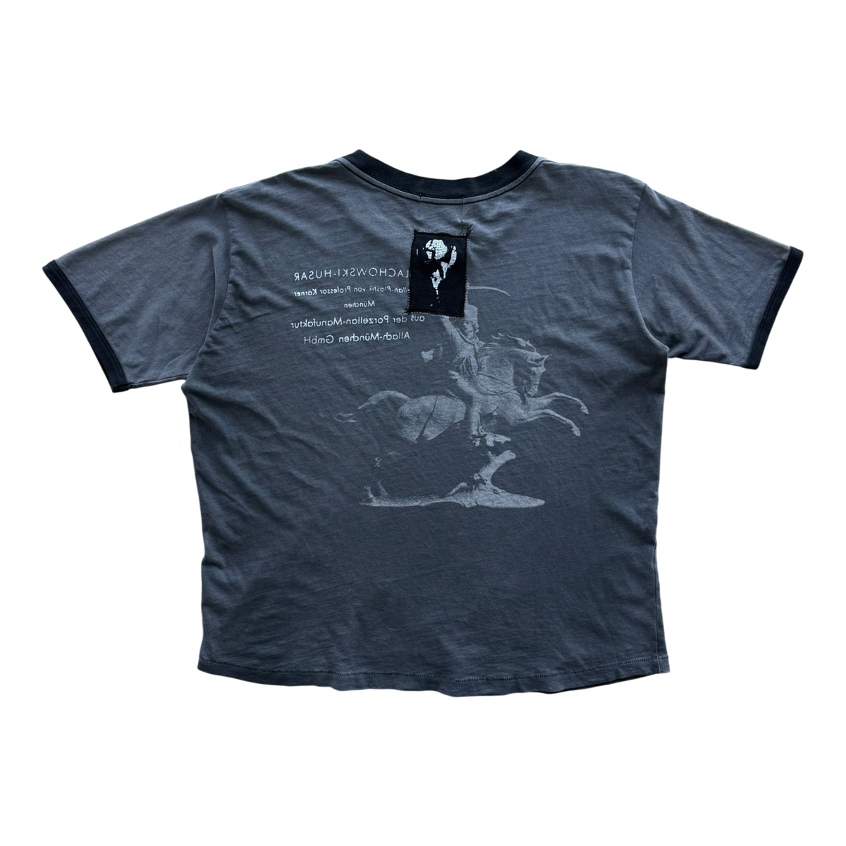 Porcelain Dog Patch Printed Ringer T-Shirt